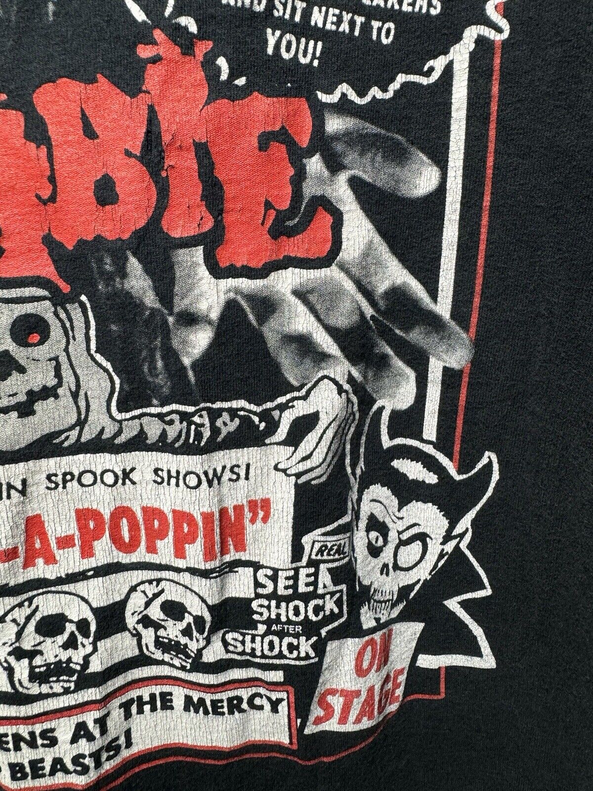 Vintage Rob Zombie Tour T-Shirt Size M Rock Spooks-A-Popping Great Zombie Show