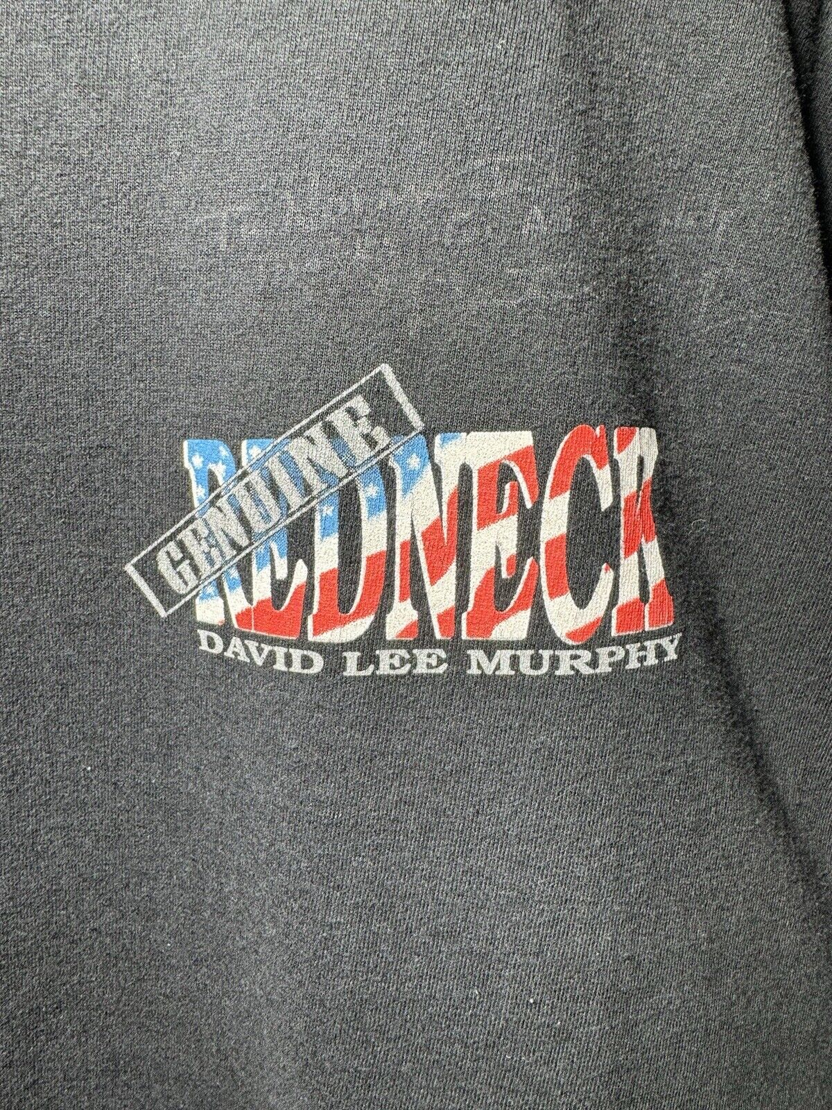 Vintage 90s David Lee Murphy SIGNED 3D Emblem T-Shirt L Genuine Redneck