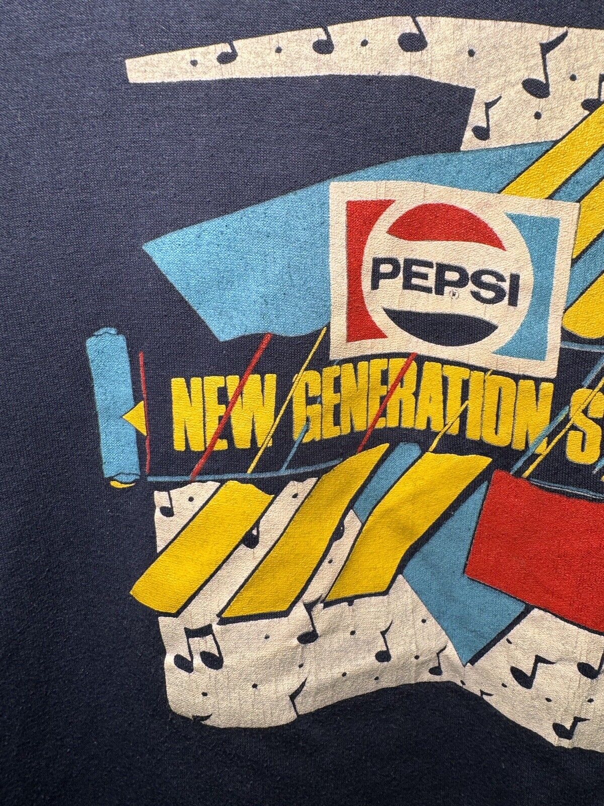 Vintage Pepsi New Generation System T-Shirt Sz  L Blue Double Sided Soccer Camp 