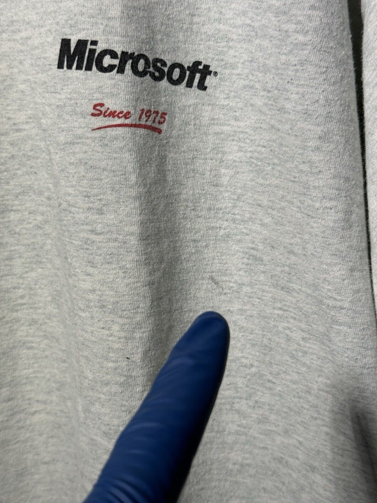 Vintage Microsoft Tech T-Shirt Sz XXL 2XL Gray Fruit Of The Loom Rare 90s 