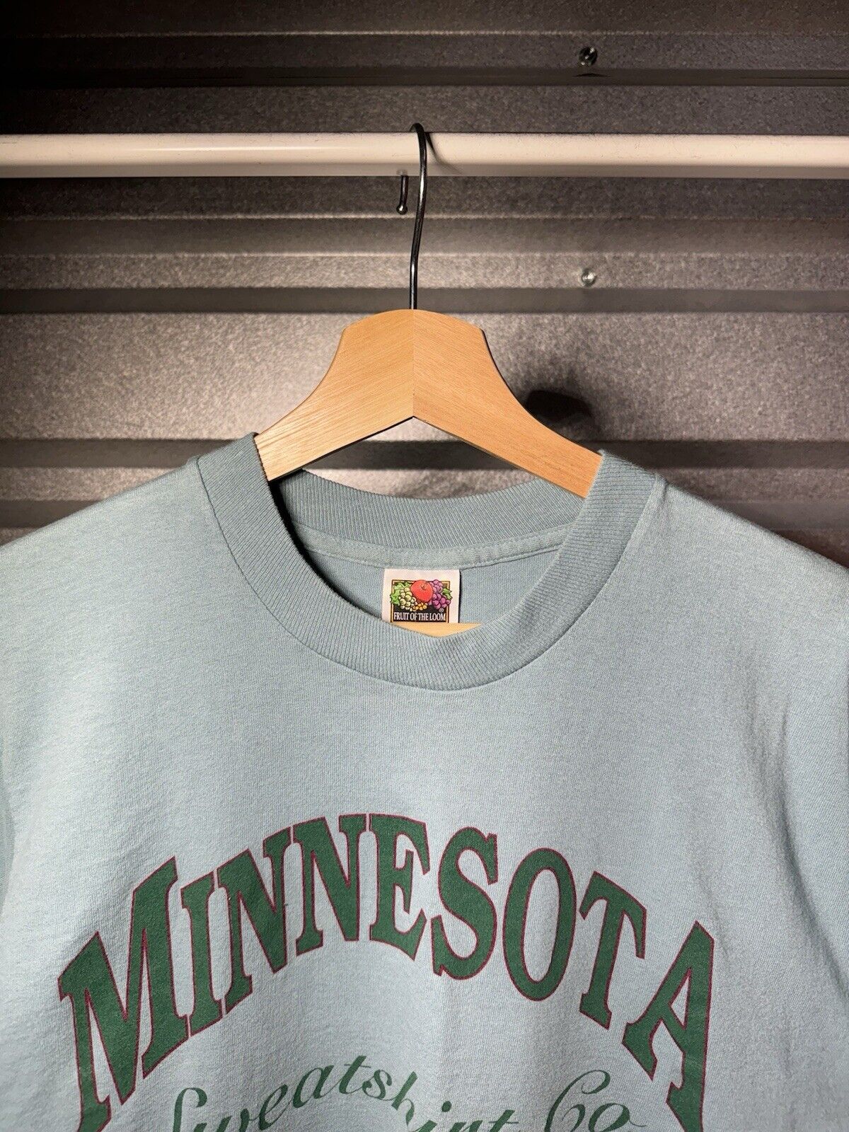 Vintage Minnesota Sweater M T-Shirt Mall of America Spellout Blue Single Stitch 