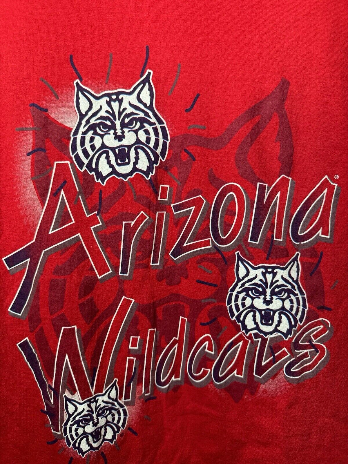 Vintage 90s University of Arizona Wildcats NCAA T-Shirt Men's L Red 