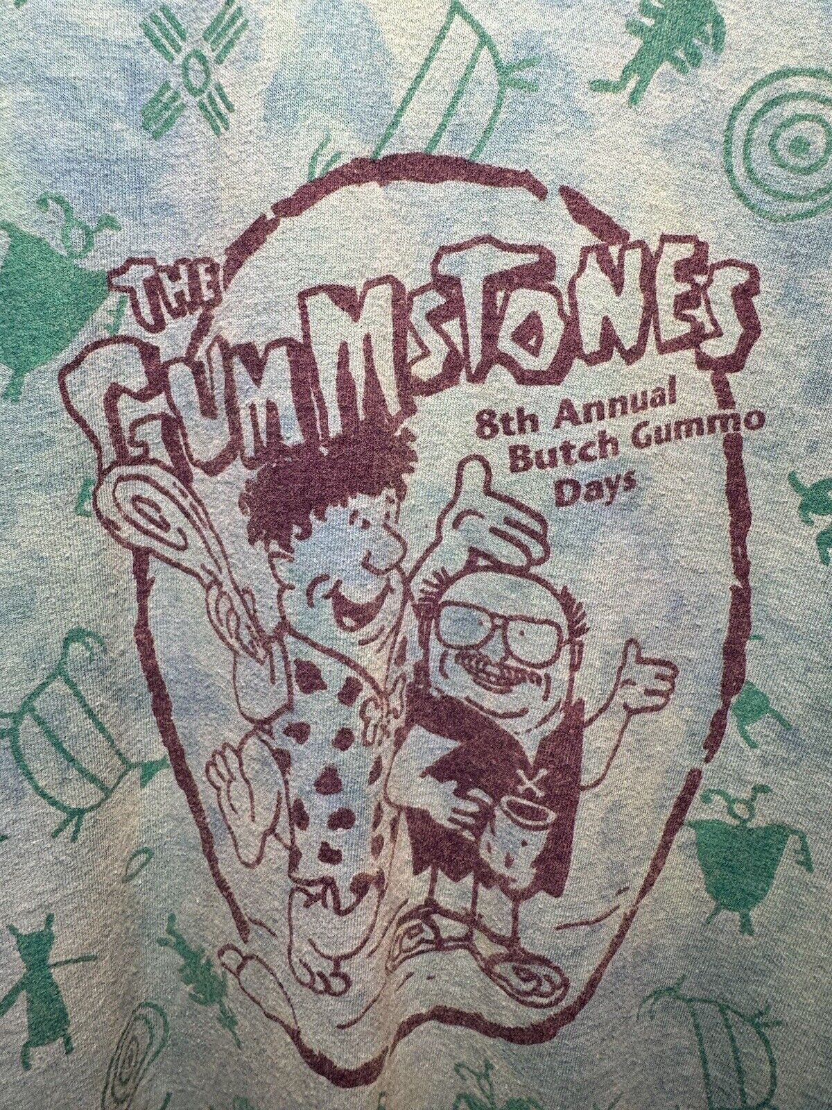 Vintage The Gummstones T-Shirt Sz L Gummo Day Blue Single Stitch USA made 