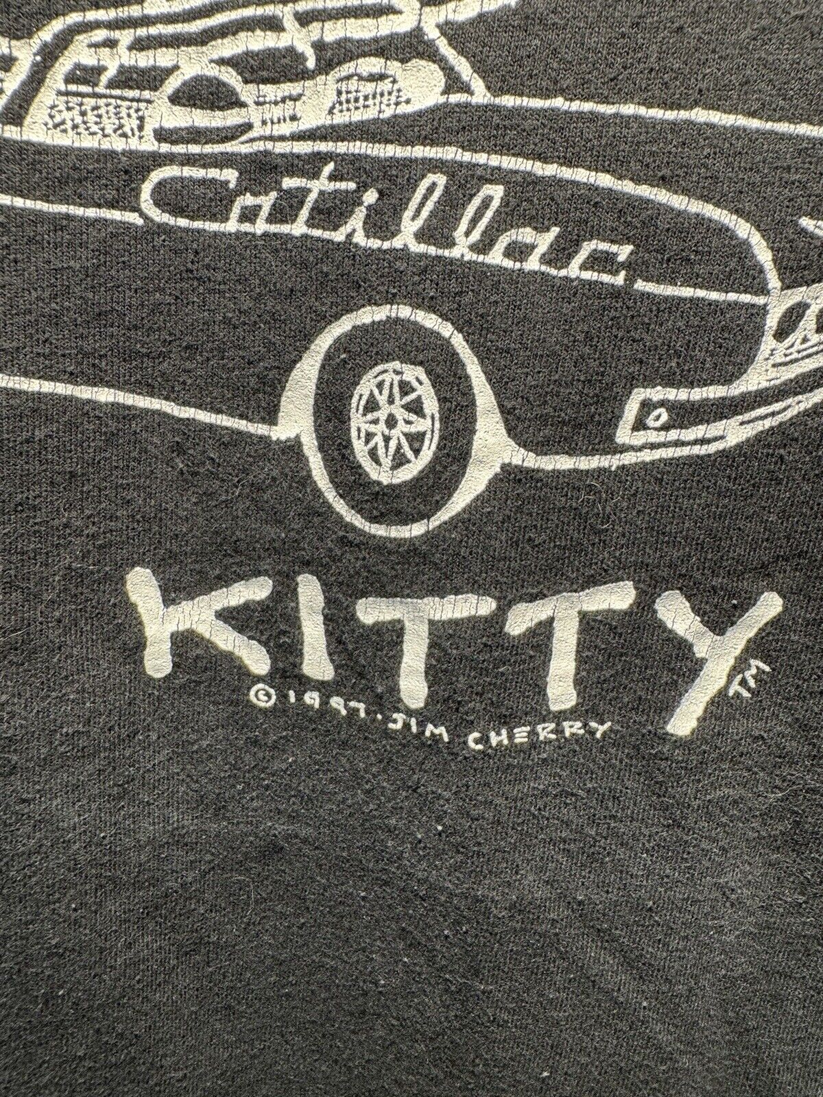 Vintage 1997 Bad Kitty Catillac T-Shirt Sz L Tultex Tag Black RARE 