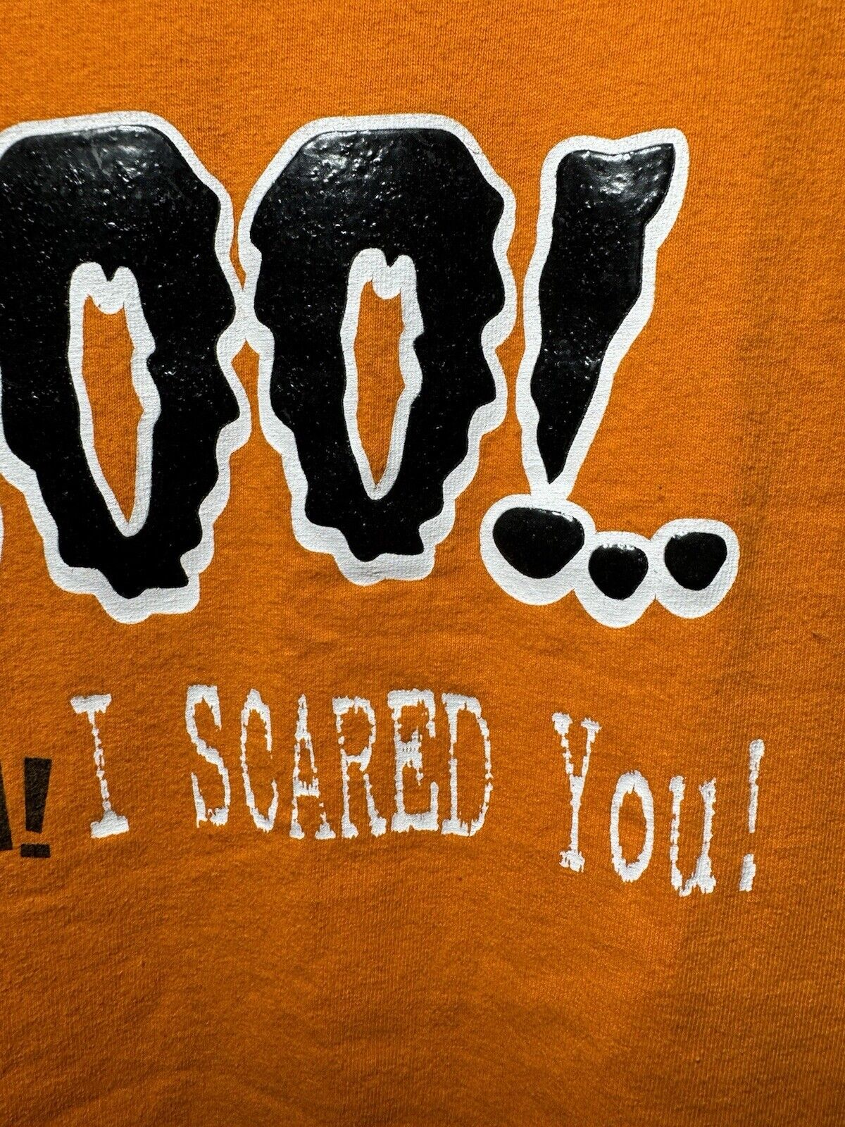 Vintage Boo I Scared You Halloween Spooky T-Shirt Orange Sz L AAA Tag