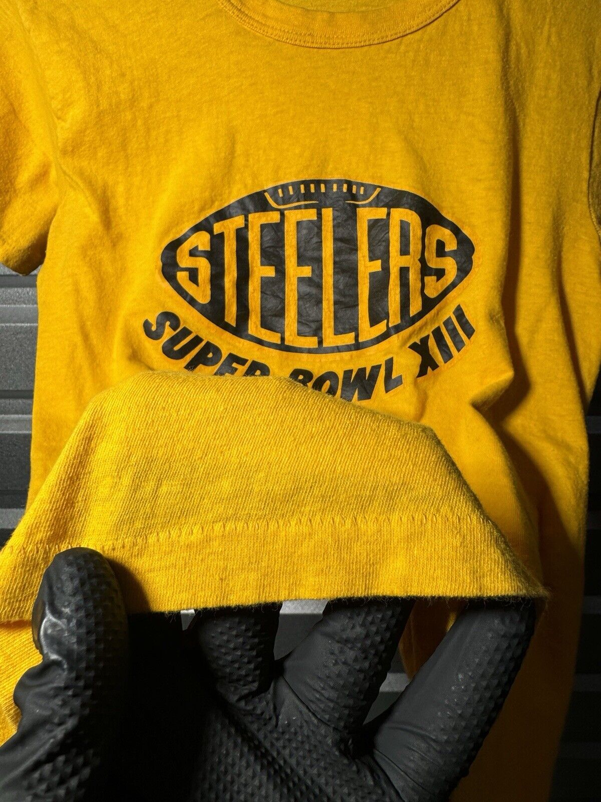 VTG Steelers Mens T Shirt S Super Bowl 13 1979 SS Made in USA Yellow 