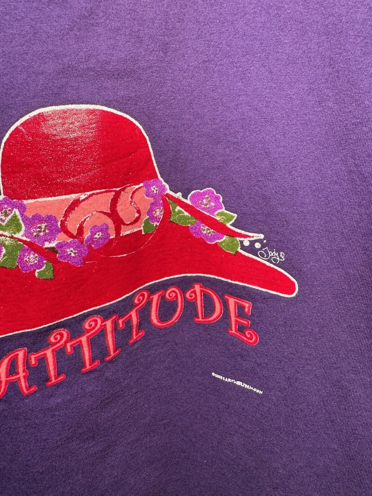 Vintage Red Hat Society T-Shirt Size L Purple Hattitude Unisex Adult  2003 Y2K