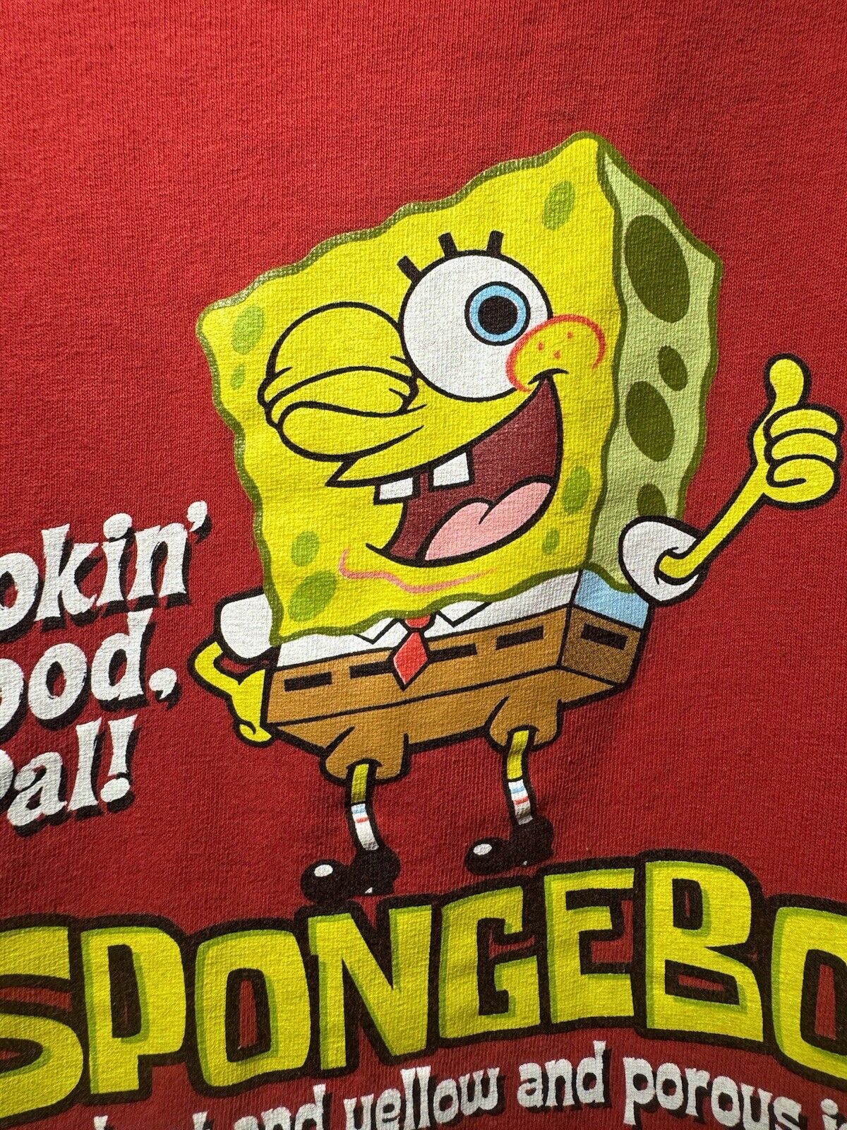 Vintage 2002 Spongebob Squarepants Nickelodeon Red Cartoon Shirt Y2K M