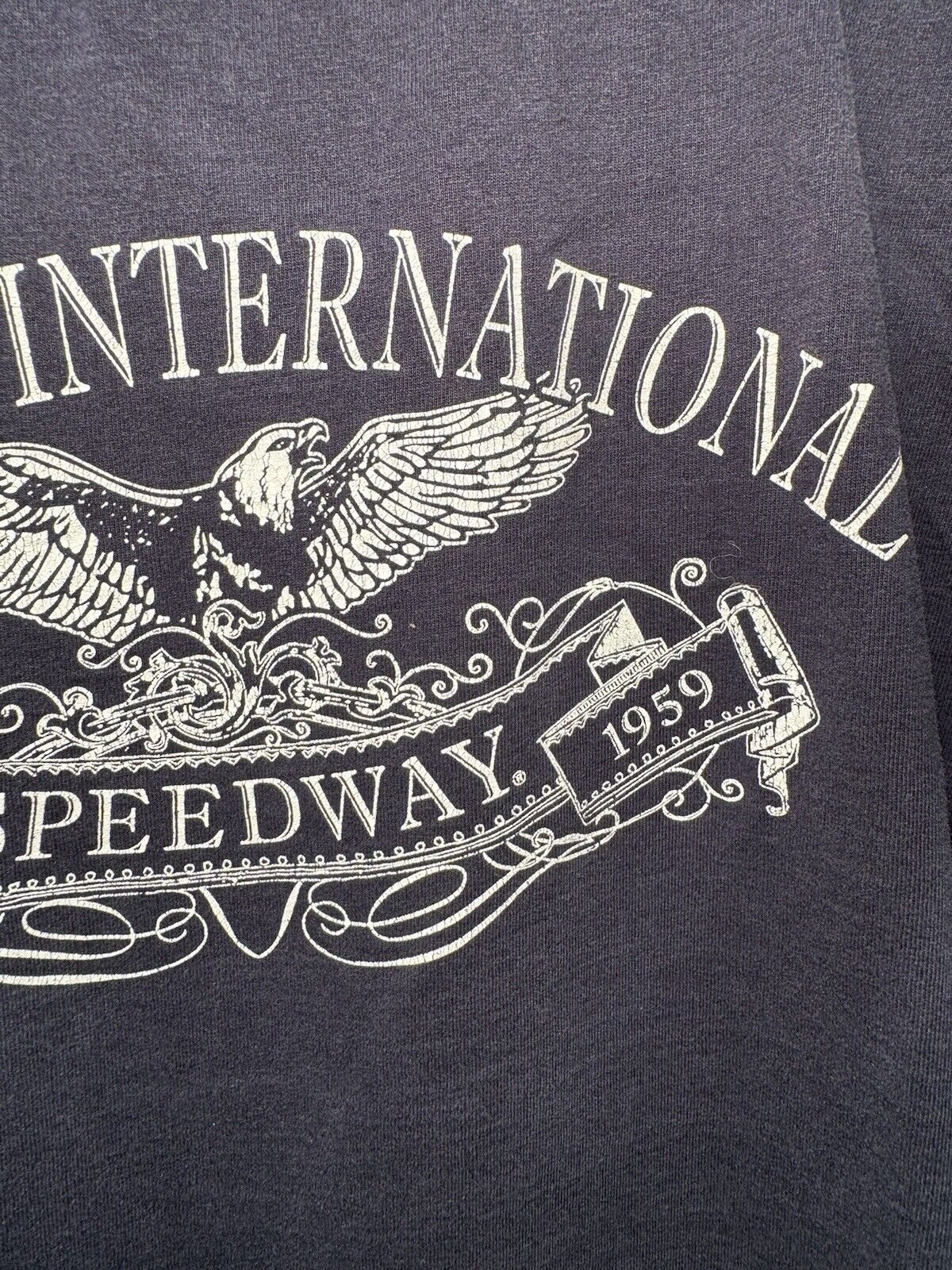 Vintage Daytona International Speedway T-Shirt Size Large Men’s Navy Dbl Sided