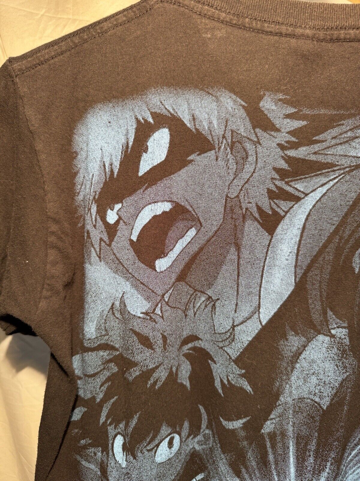 Vintage MY HERO ACADEMIA MENS M T-Shirt / Double Sided Graphic Black RARE 