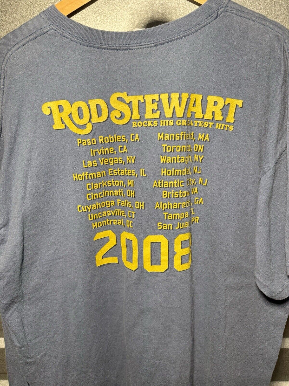 Vintage Rod Stewart Rocks His Greatest Hits 2008 Tour T-Shirt Adult XL Rock Y2K 