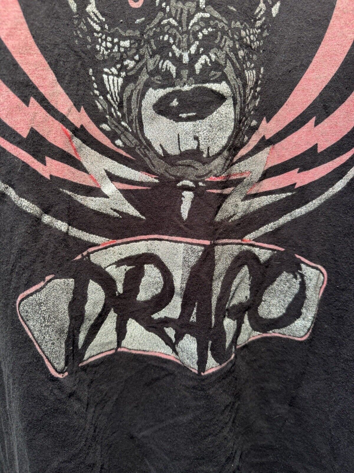 Vintage Drago Wrestling T-Shirt Size XL Black 90s Double Sided Mask