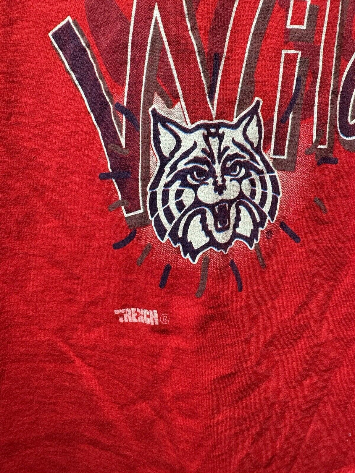 Vintage 90s University of Arizona Wildcats NCAA T-Shirt Men's L Red 