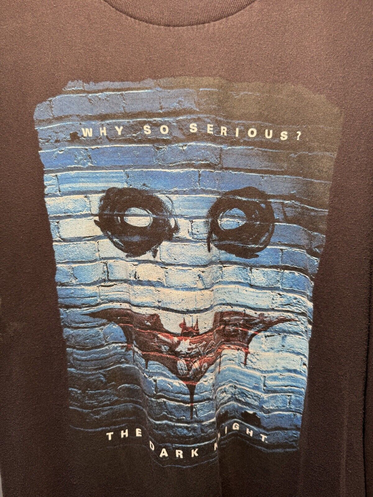 2008 The Dark Knight Why So Serious Movie Promo T-Shirt Mens M Black DC