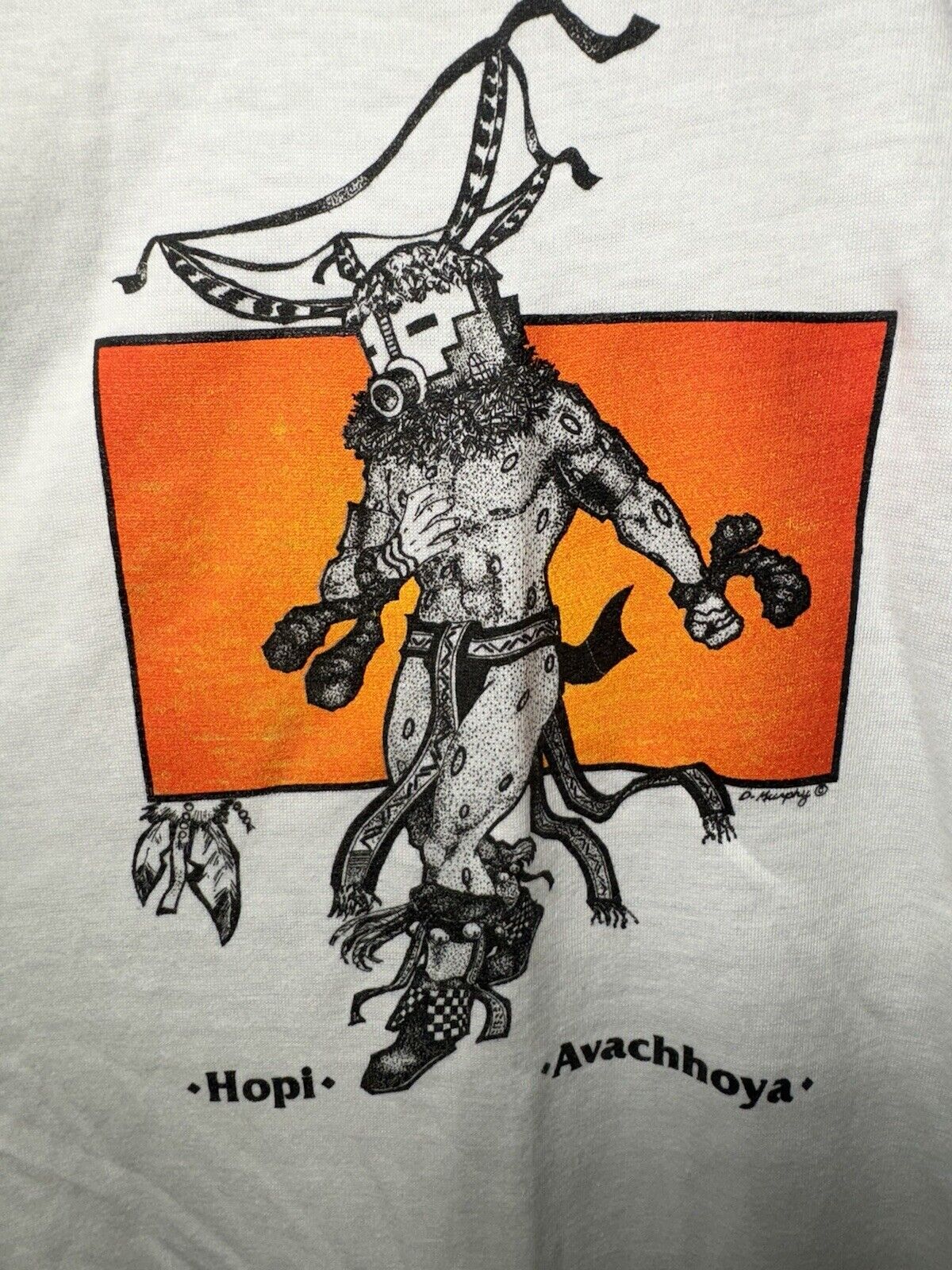 Vintage Avachhoya Hopi Indian T-Shirt Sz L Hanes Tribal Native American 