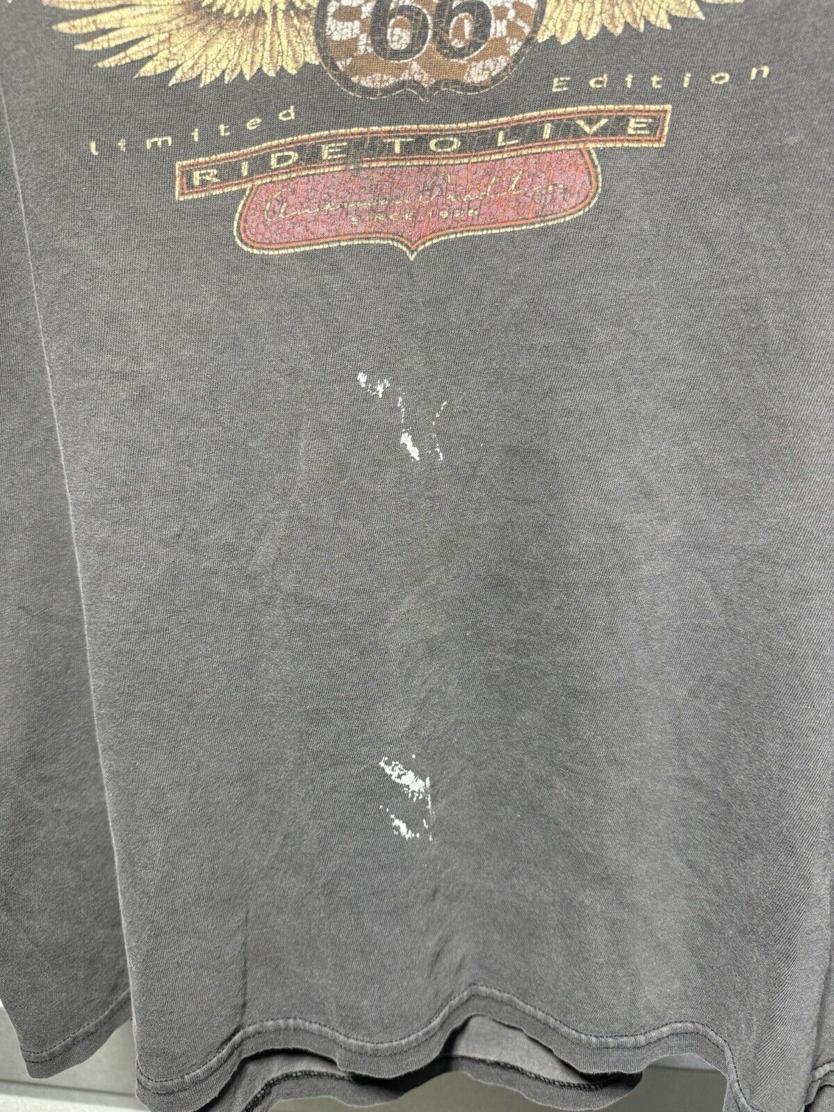 Vintage Y2K Live To Ride Route 66 Biker T-Shirt Faded Distressed Sz 2XL 