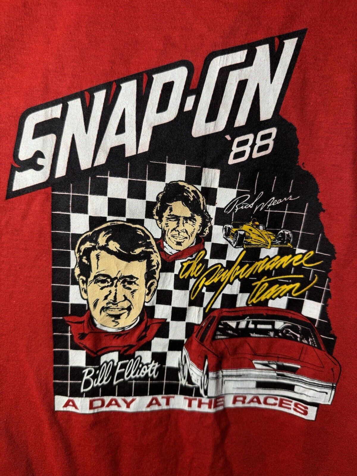 Vintage Snap On Tools Racing T-Shirt Single Stitch Red 1988 Size XL Rare 