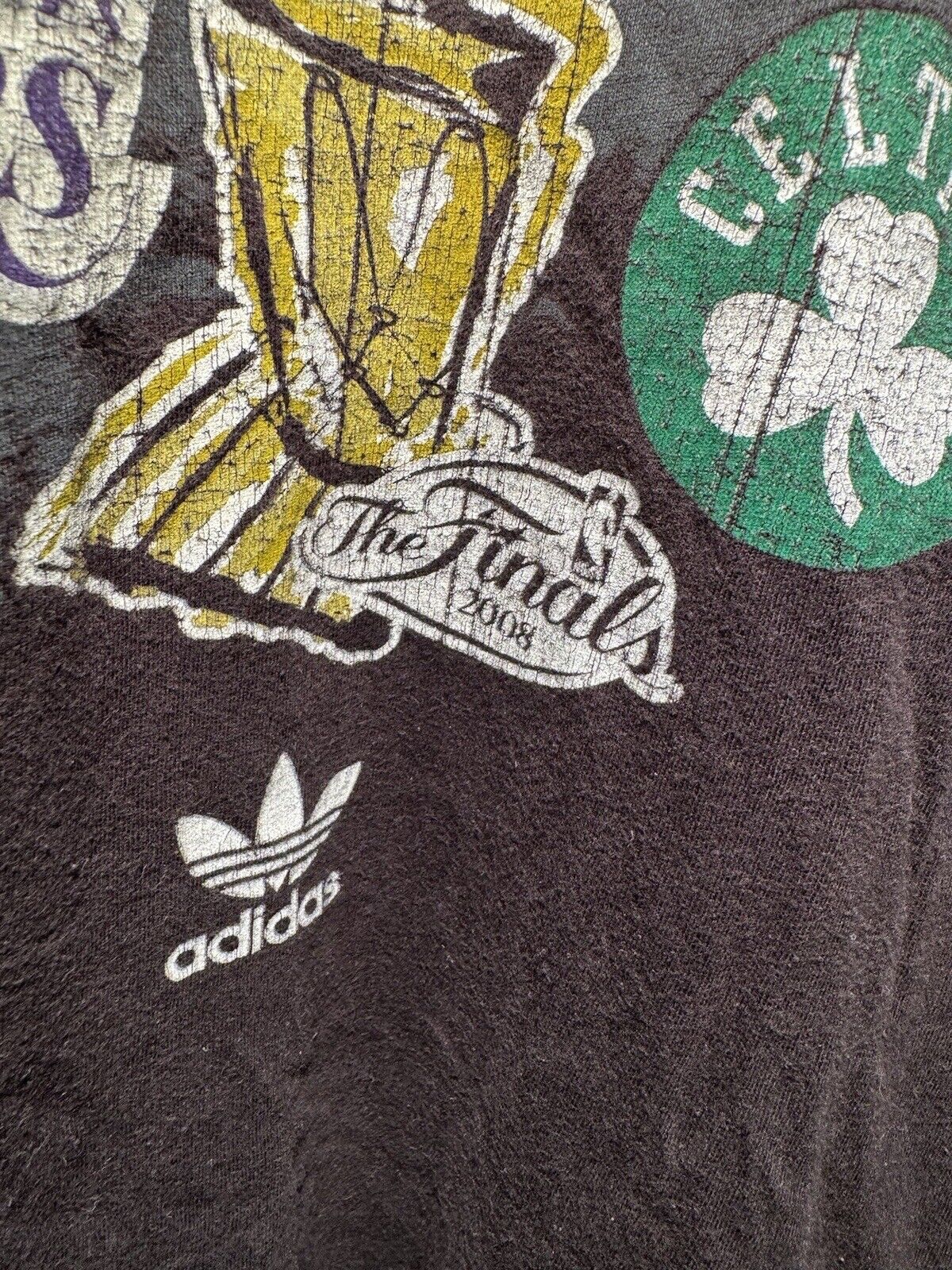 Vintage Adidas Boston Celtics Lakers 2008 NBA Finals T-Shirt - Mens Small 