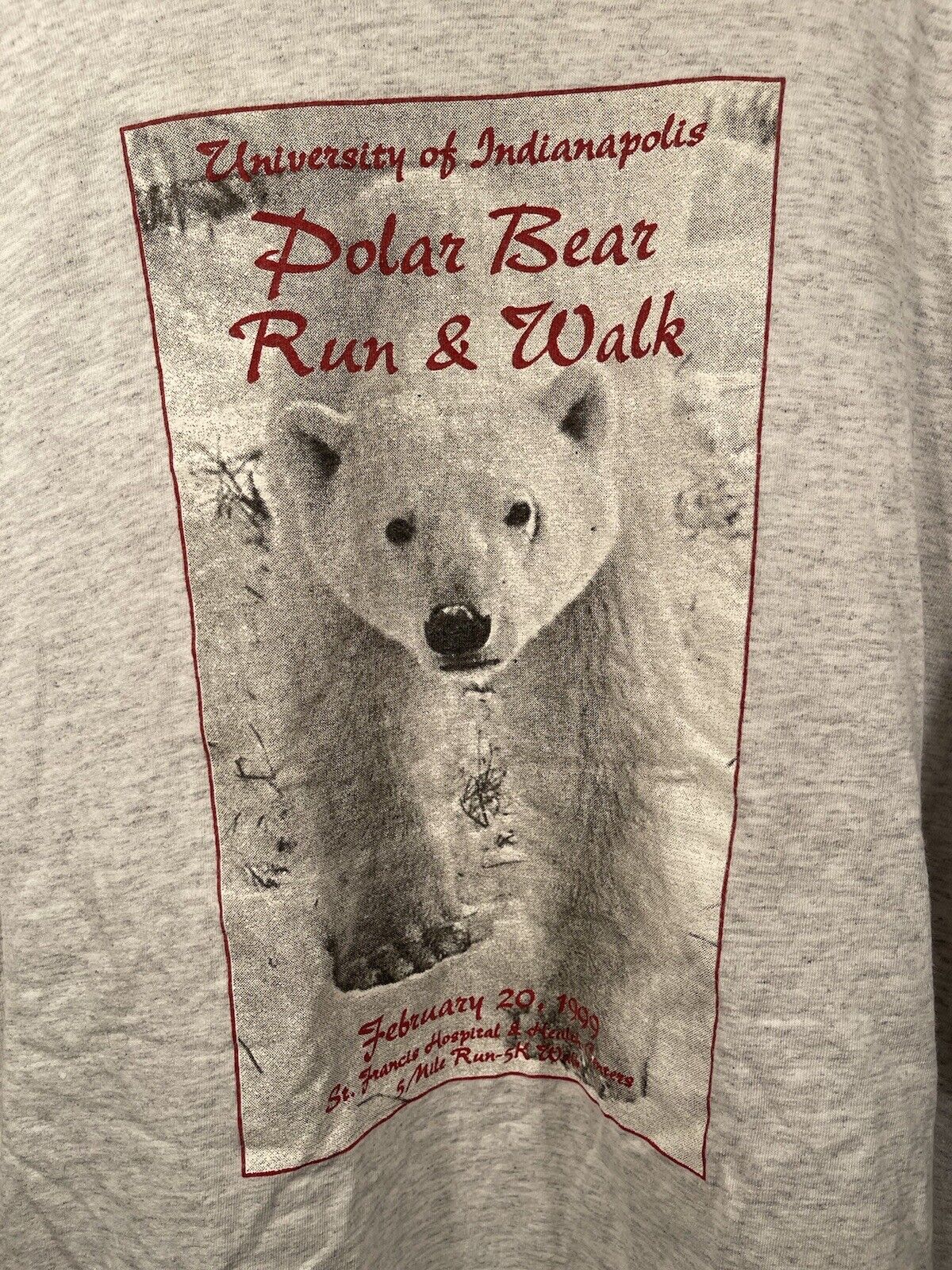 Vintage Polar Bear Shirt Adult XL Gray Short Sleeve 90s USA Single Stitch