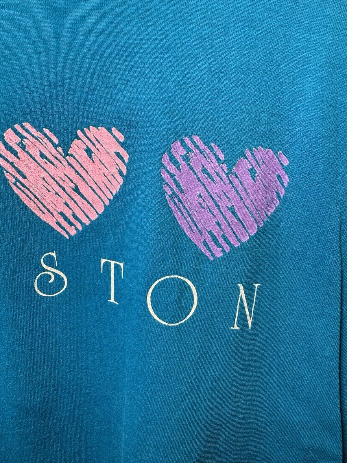 Vintage Boston T-Shirt 90’s Sz L Stedman Made In USA Heart Single Stitch 