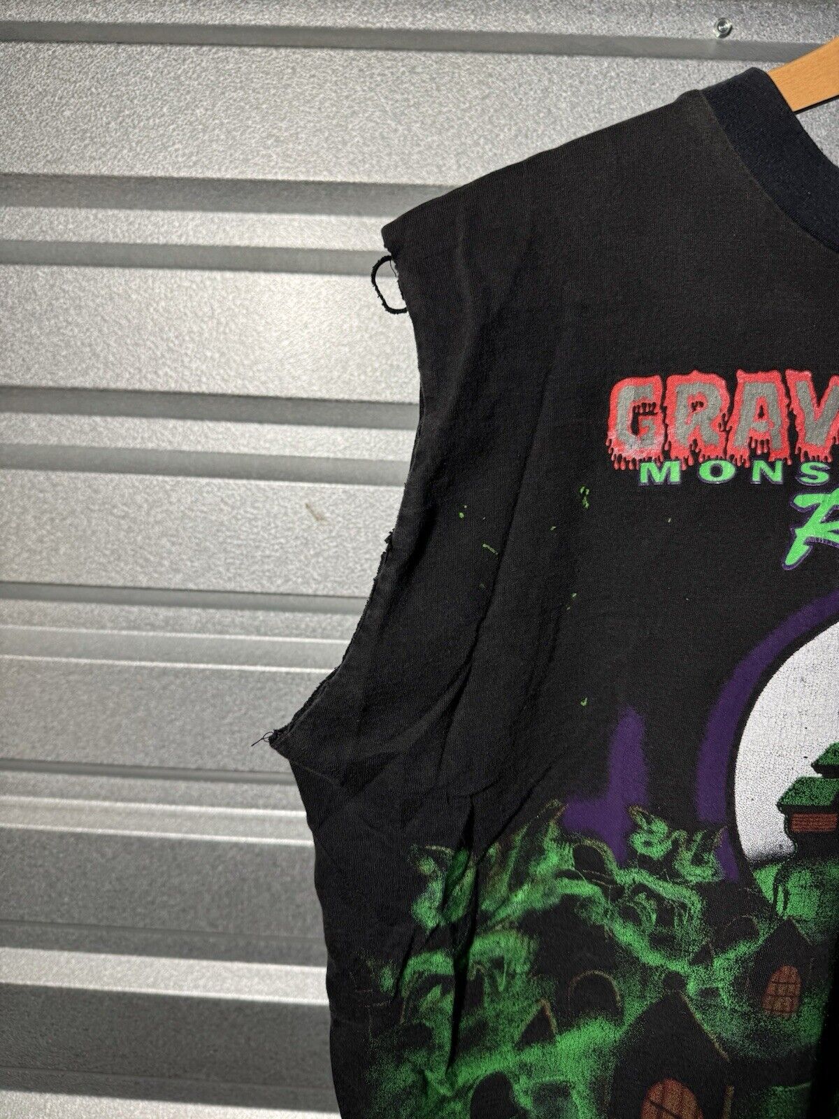 Vintage Grave Digger Shirt Men’s L Monster Truck Racing All Over Print USA 90s