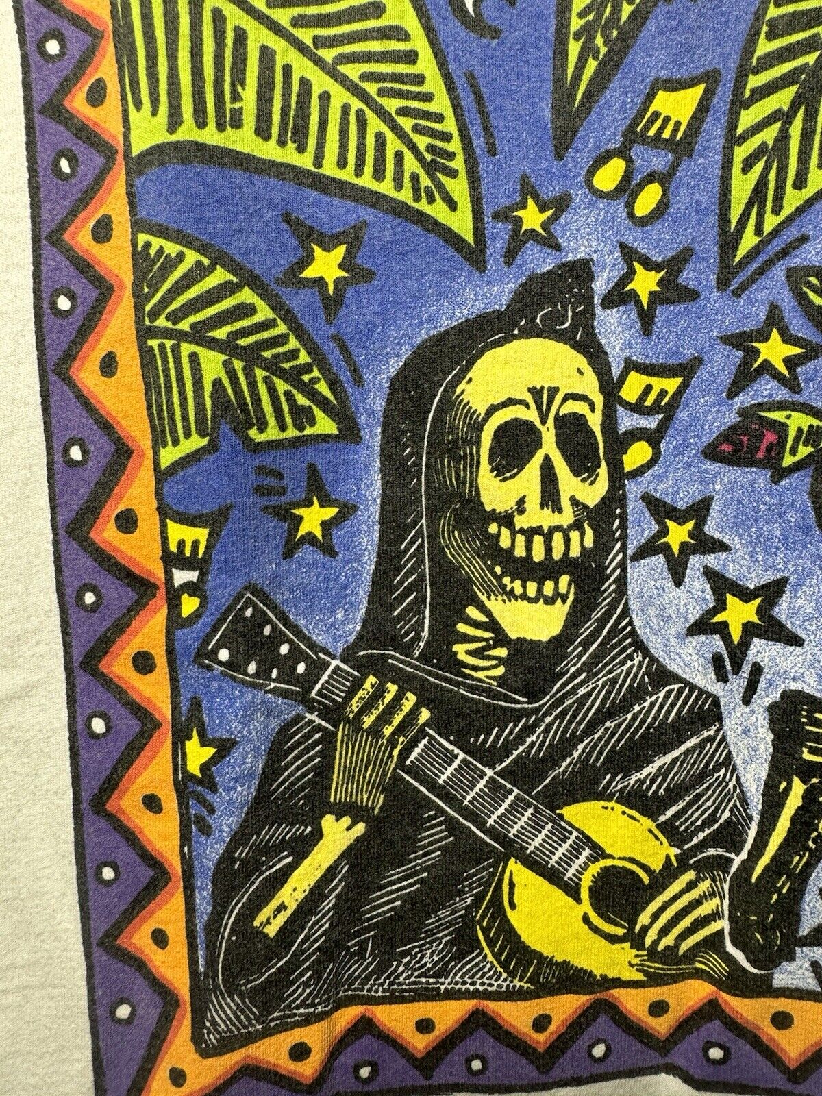 Vintage 90s Día de los Muertos Day of the Dead T-Shirt Men M USA White 1992 