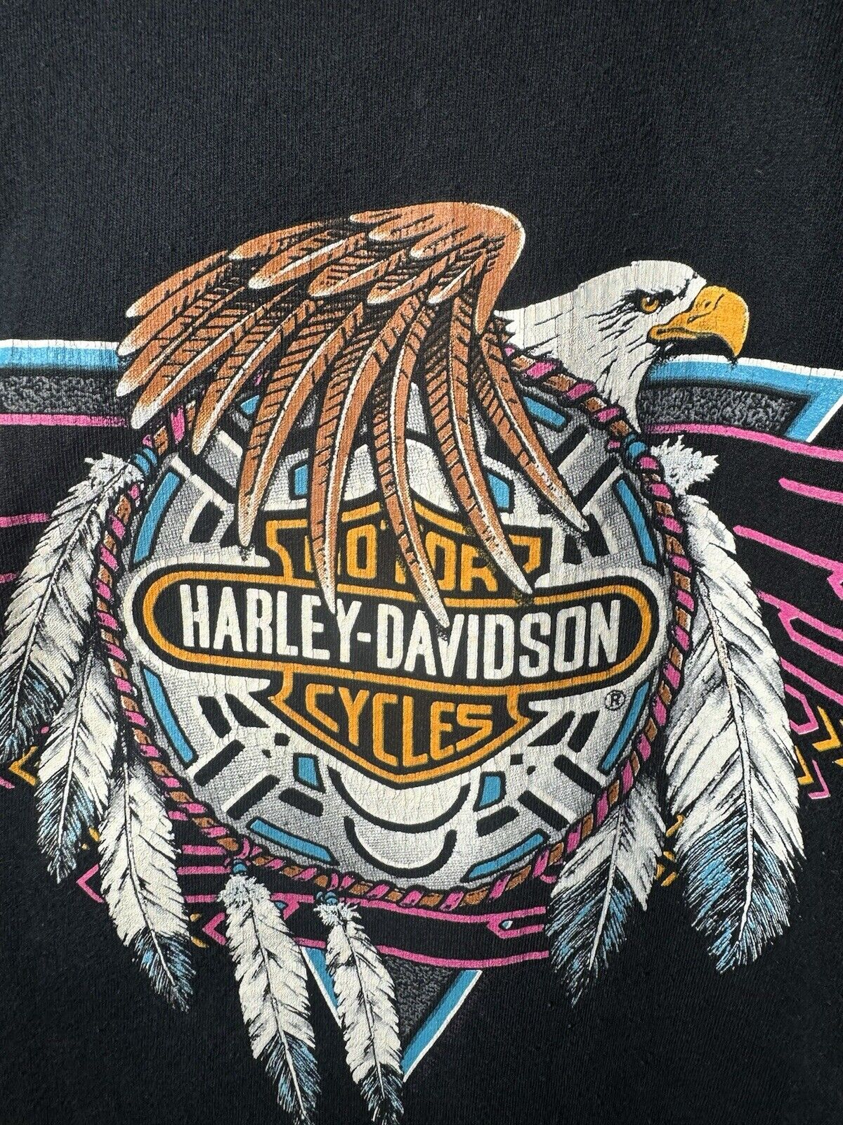 Vintage Harley Davidson 1992 St Louis MO T-Shirt Black Mens M Dbl Sided Rare 