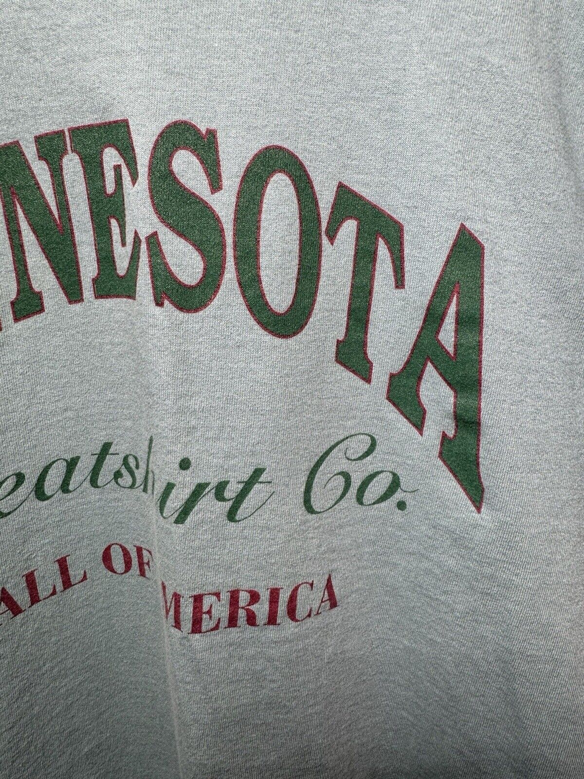 Vintage Minnesota Sweater M T-Shirt Mall of America Spellout Blue Single Stitch 