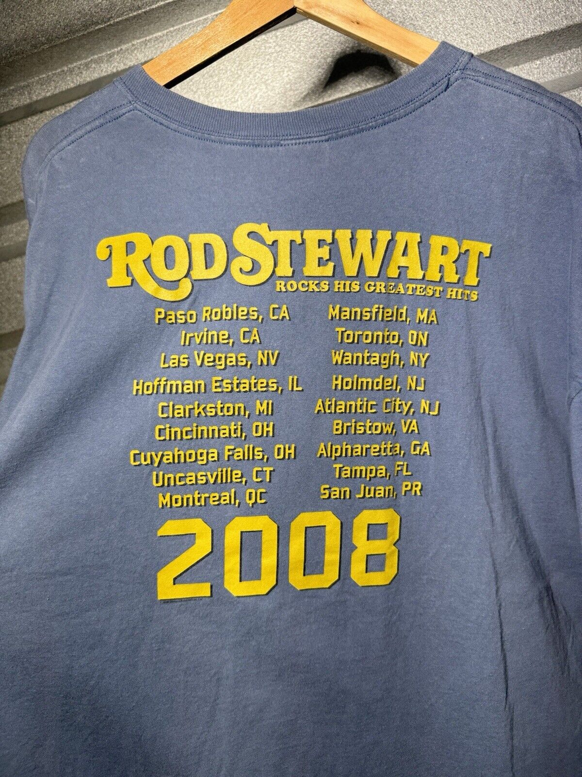 Vintage Rod Stewart Rocks His Greatest Hits 2008 Tour T-Shirt Adult XL Rock Y2K 