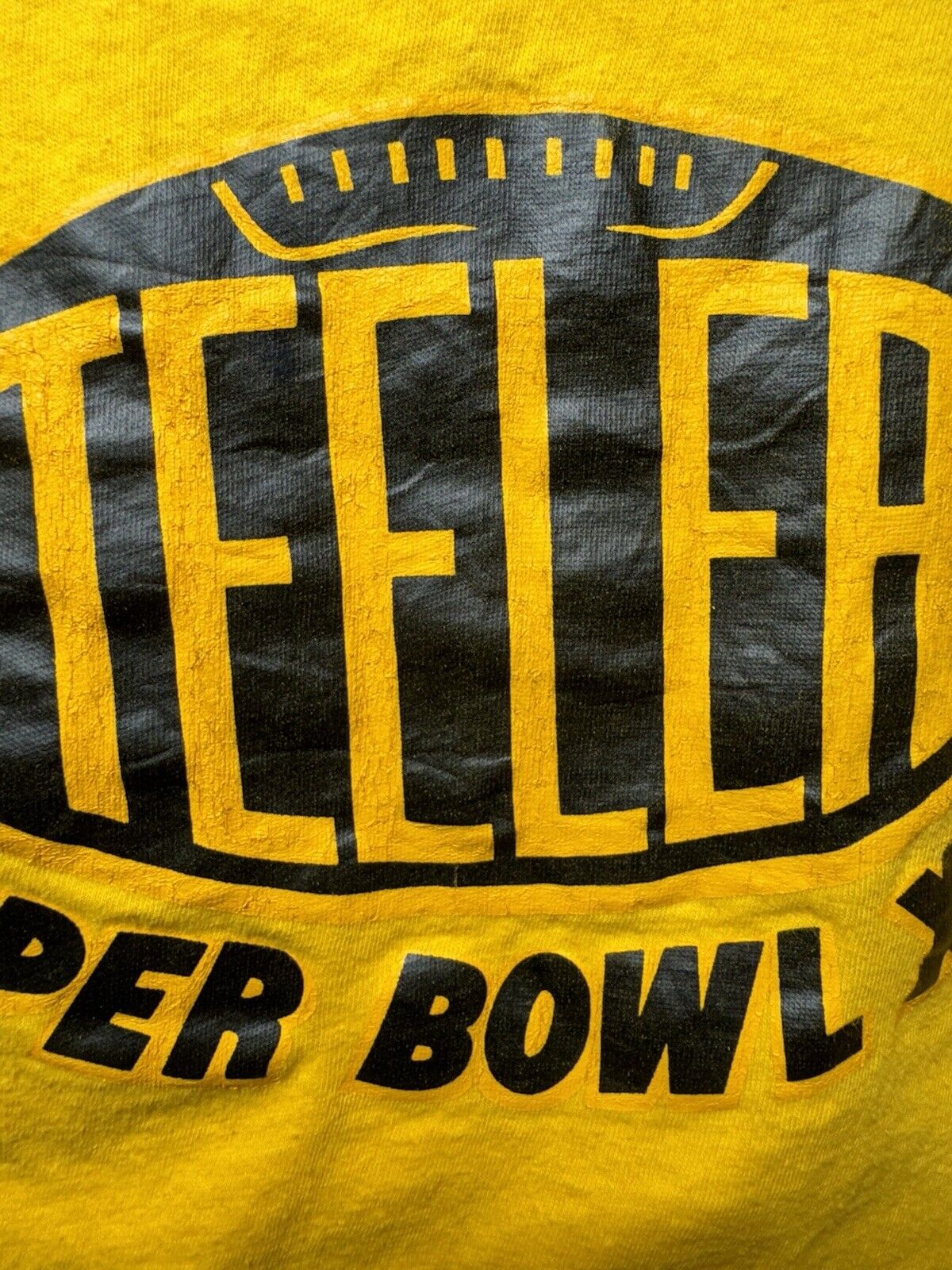 VTG Steelers Mens T Shirt S Super Bowl 13 1979 SS Made in USA Yellow 