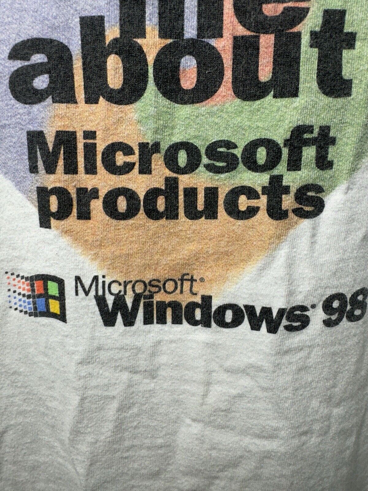 VINTAGE Microsoft Windows 1998 T-Shirt XL White Computer USA Dbl Sided