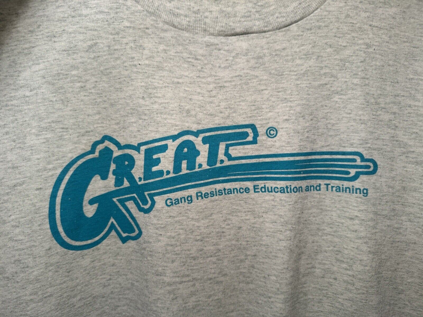 Vintage GREAT Gang Resistance Education and Training T-Shirt L Single Stitch 