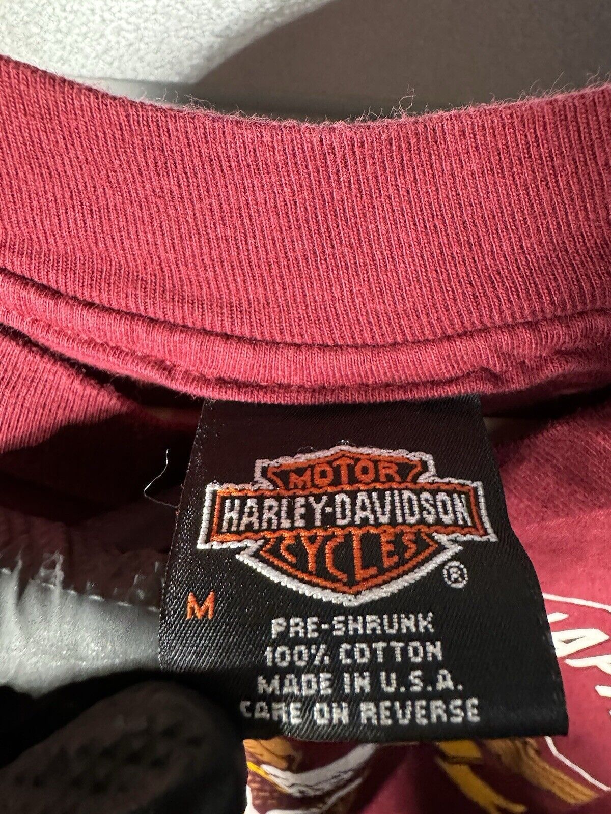 Vintage 90s Harley Davidson T-Shirt Eagle Biker Alabama USA 2 Sided Sz M 