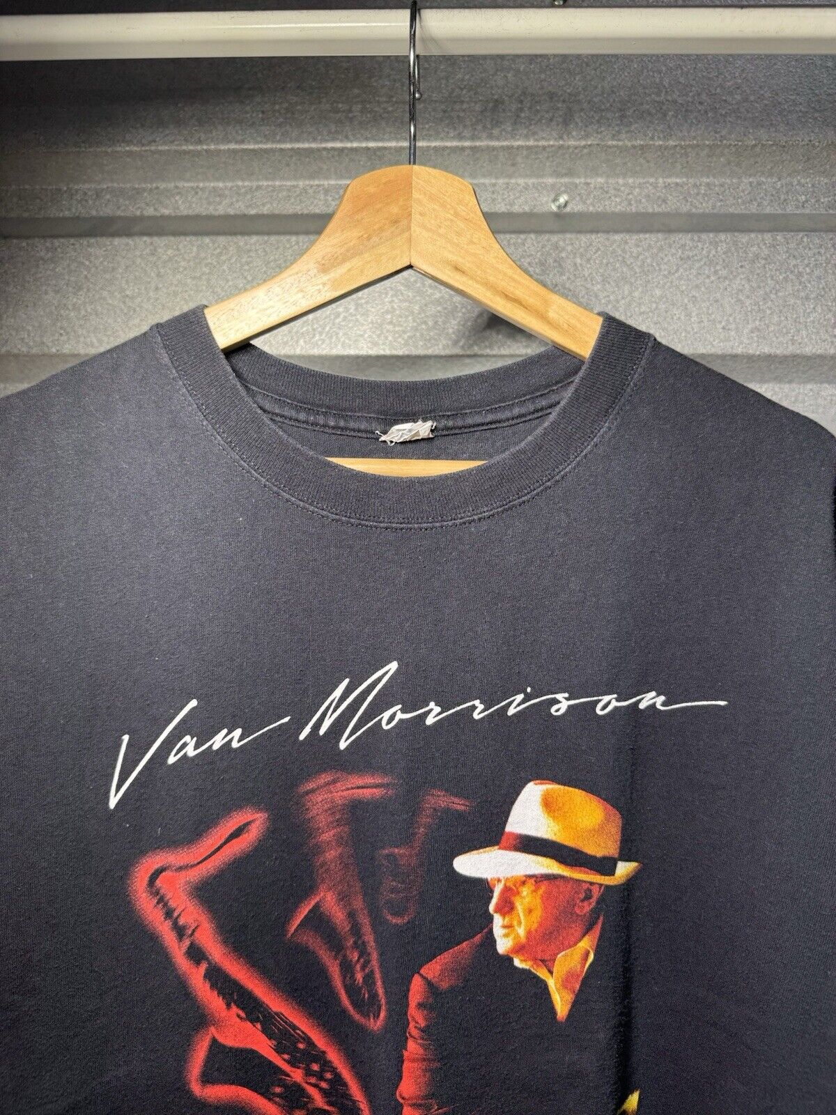 Van Morrison Live North America 2007 Tee Black T-Shirt Double Sided Size XL