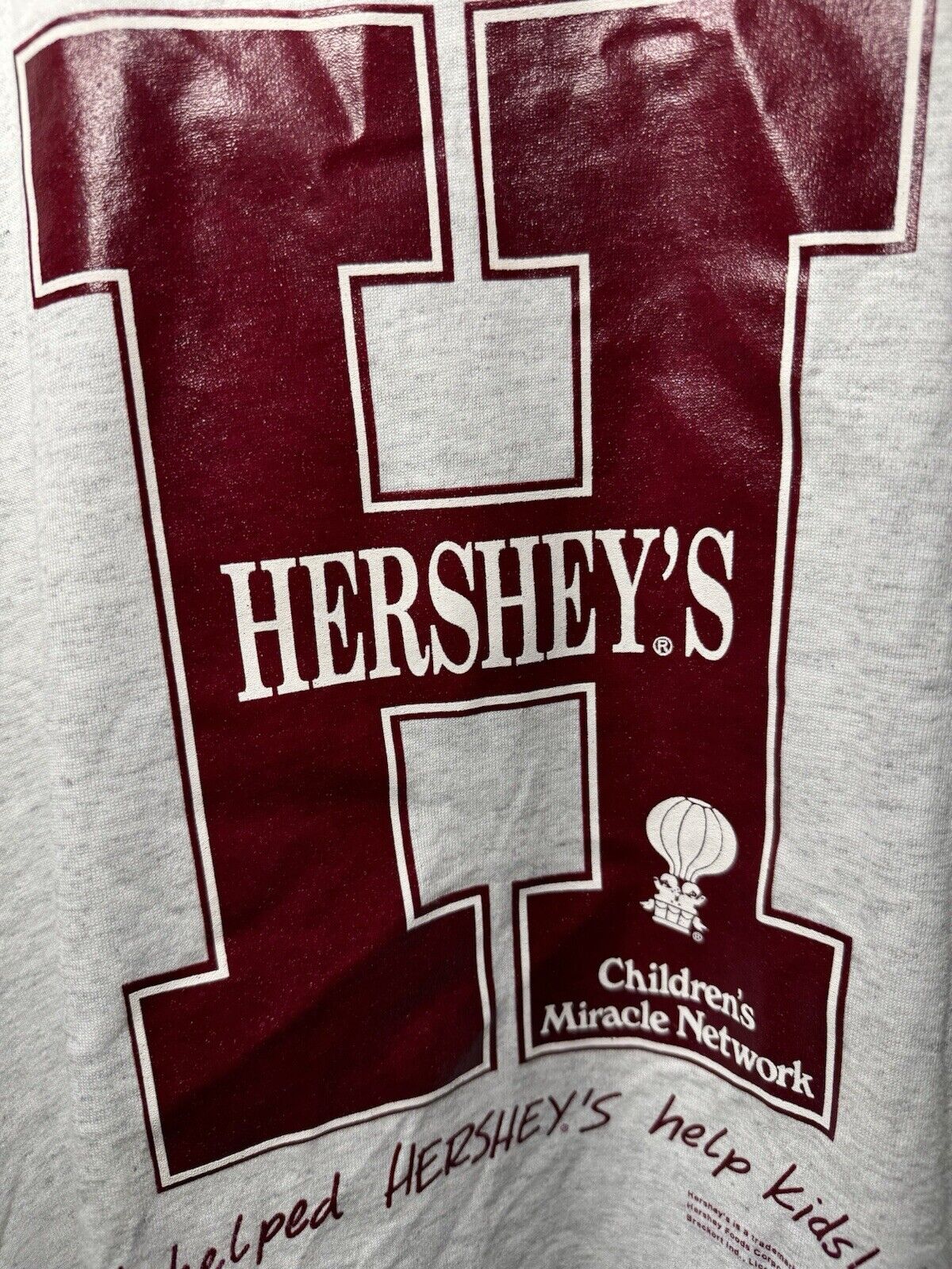 Vintage Hersheys Chocolate Promo T-Shirt Gray Size XL 90s Made In USA