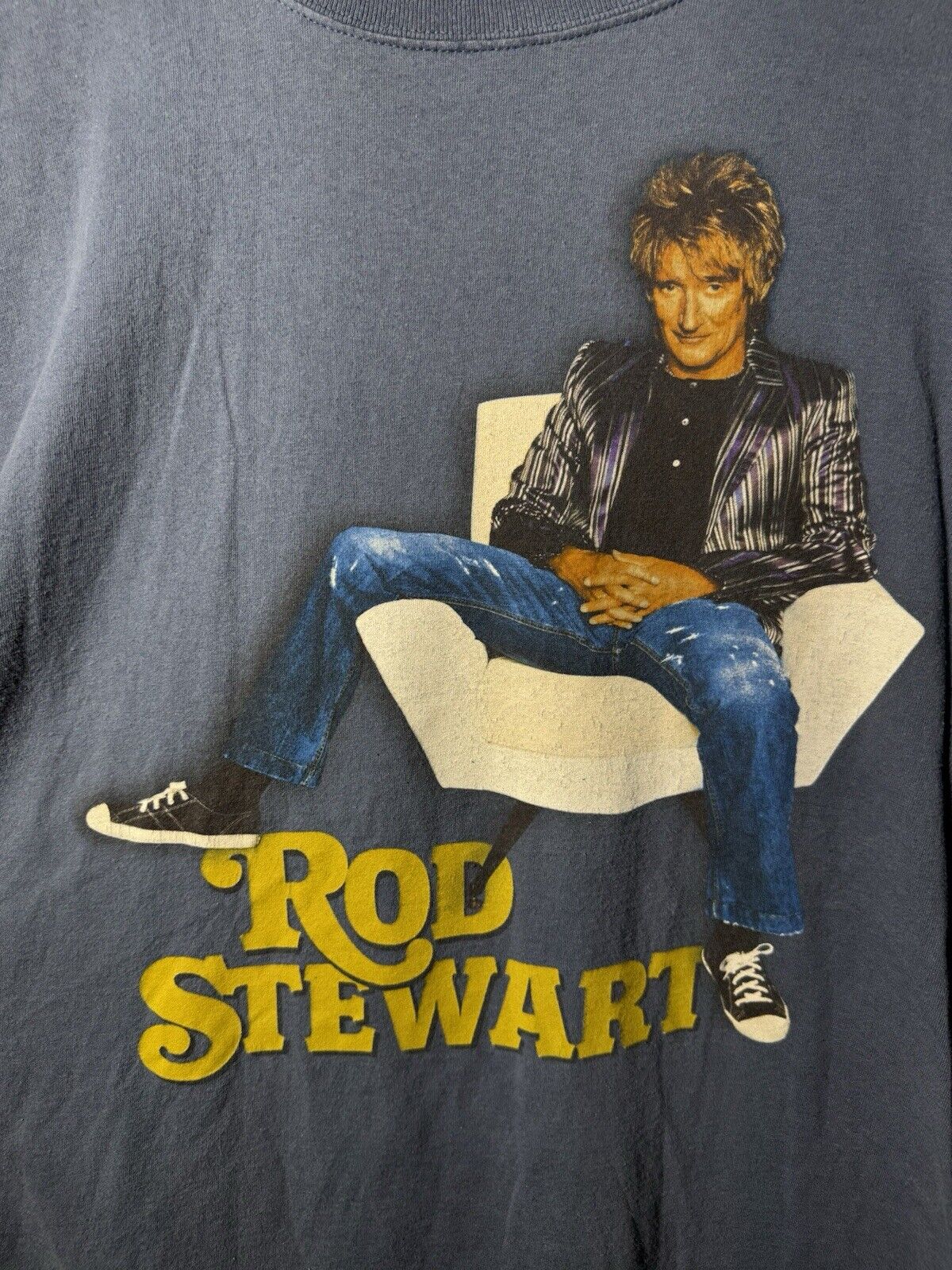 Vintage Rod Stewart Rocks His Greatest Hits 2008 Tour T-Shirt Adult XL Rock Y2K 