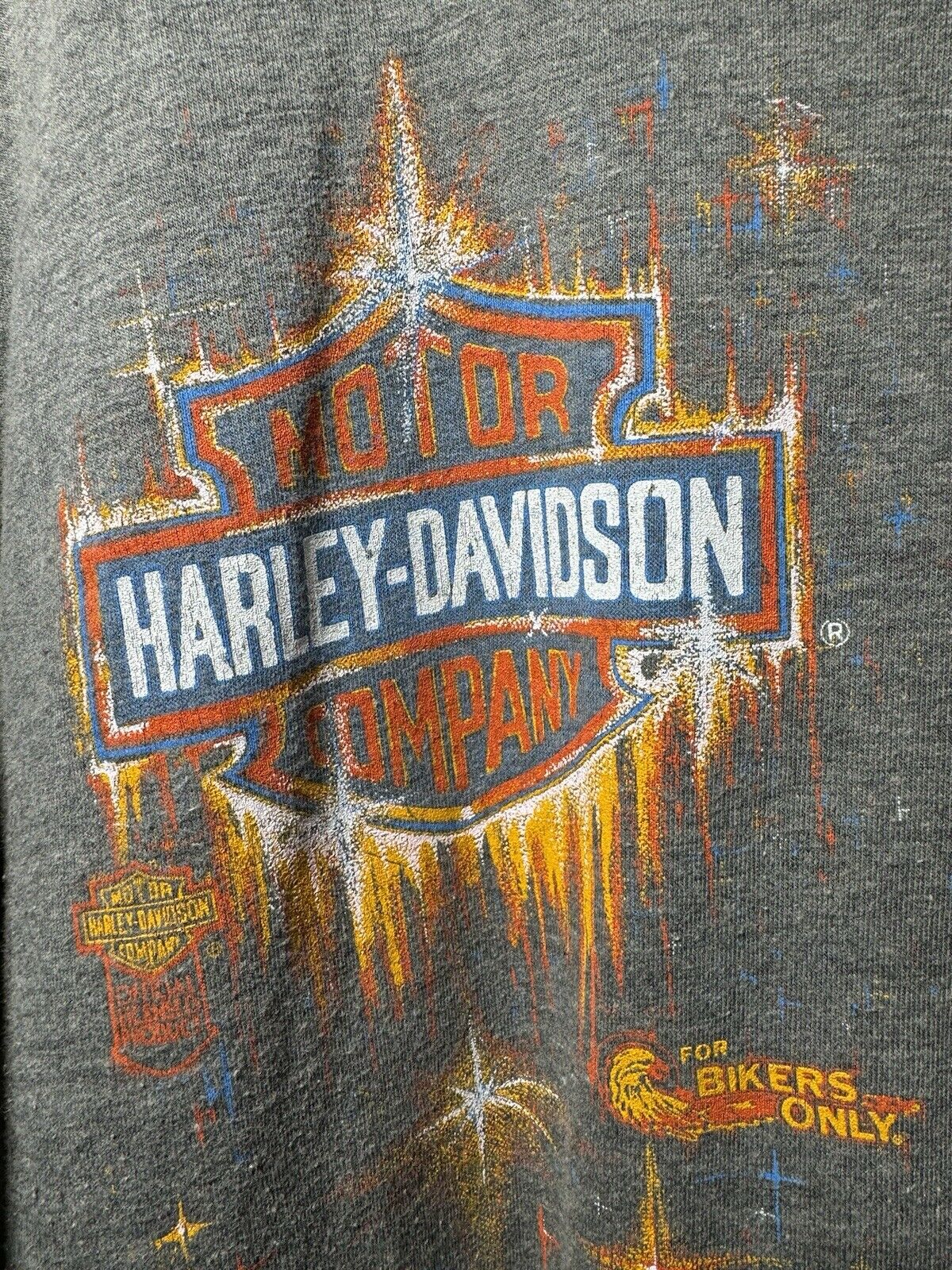 Vintage 80s Harley Davidson T-Shirt American Tradition Faded Biker Tee Sz 2XL 