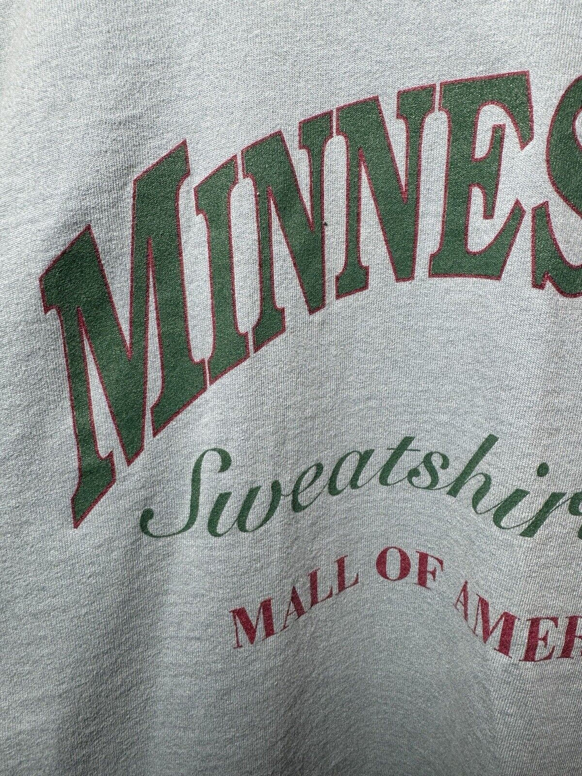 Vintage Minnesota Sweater M T-Shirt Mall of America Spellout Blue Single Stitch 