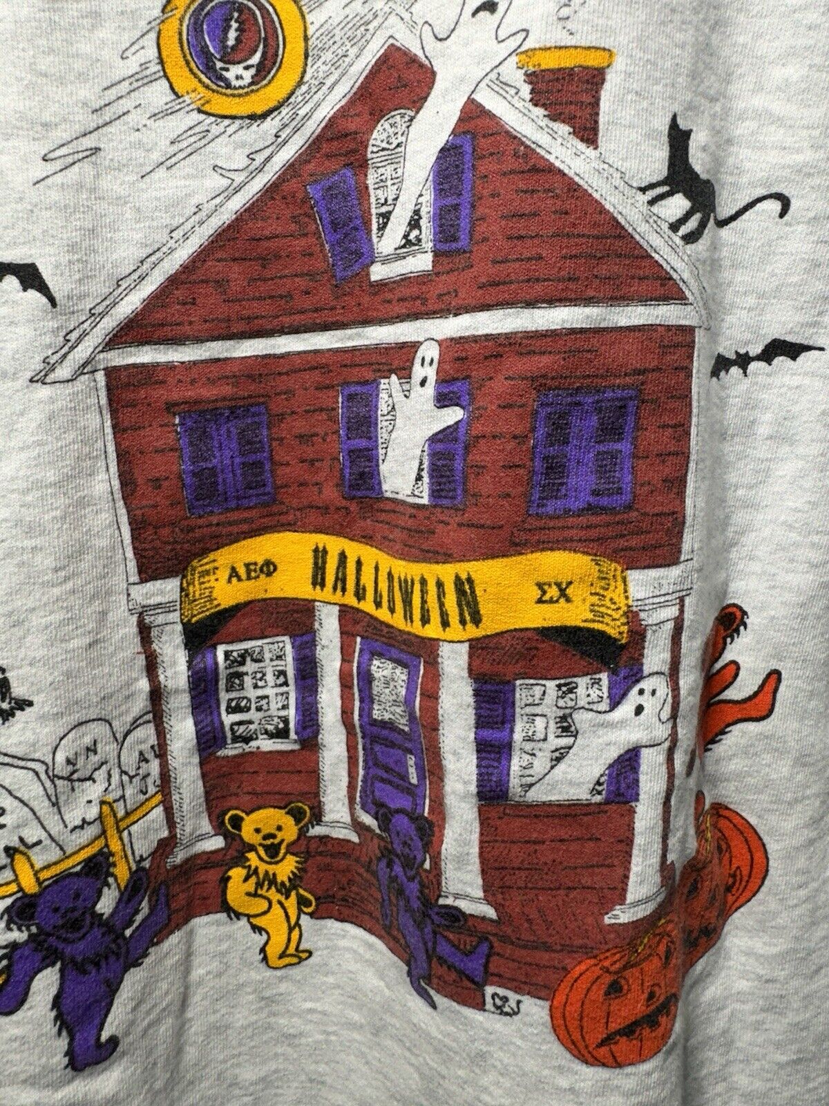 Vintage 1993 Sigma Chi Alpha Epsilon Phi L/S T-Shirt XL Grateful Dead Halloween 