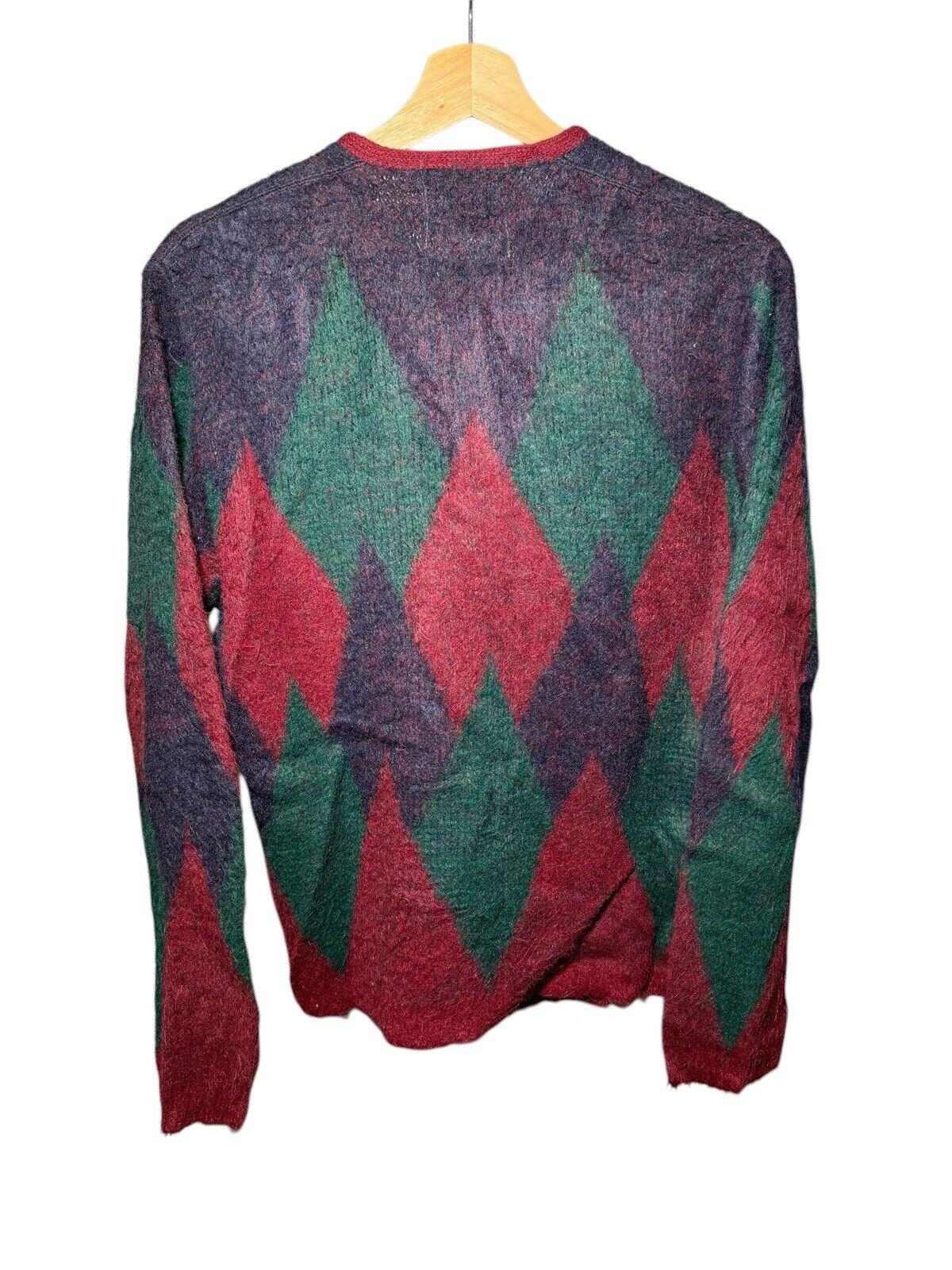 Vtg 50s Young Breed Revere Mens S Shag Rac Cardigan Sweater Mohair Cobain Grunge