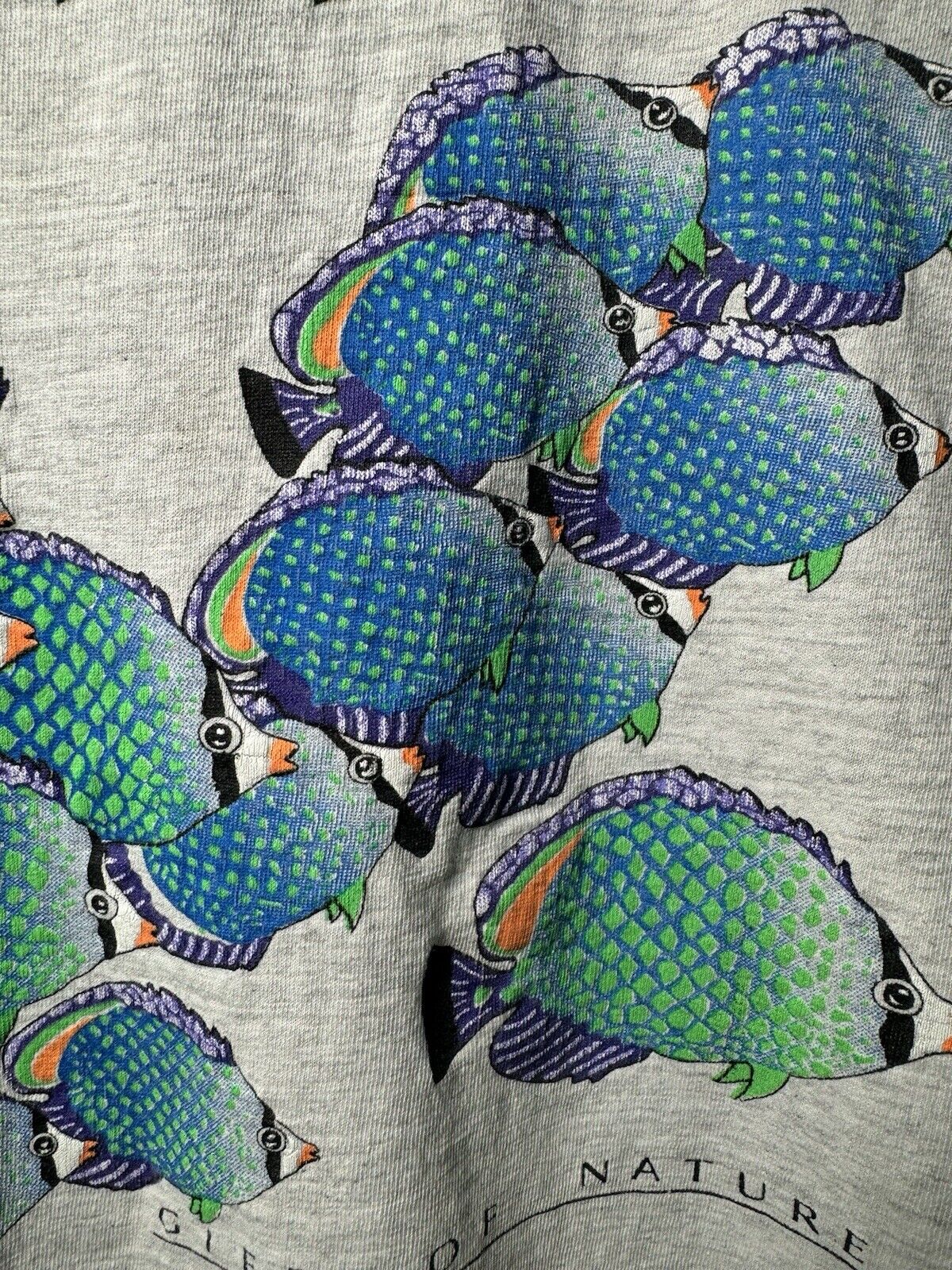 Vintage Tropical Fish Cozumel Mexico Gray T-Shirt Sz M Single Stitch 