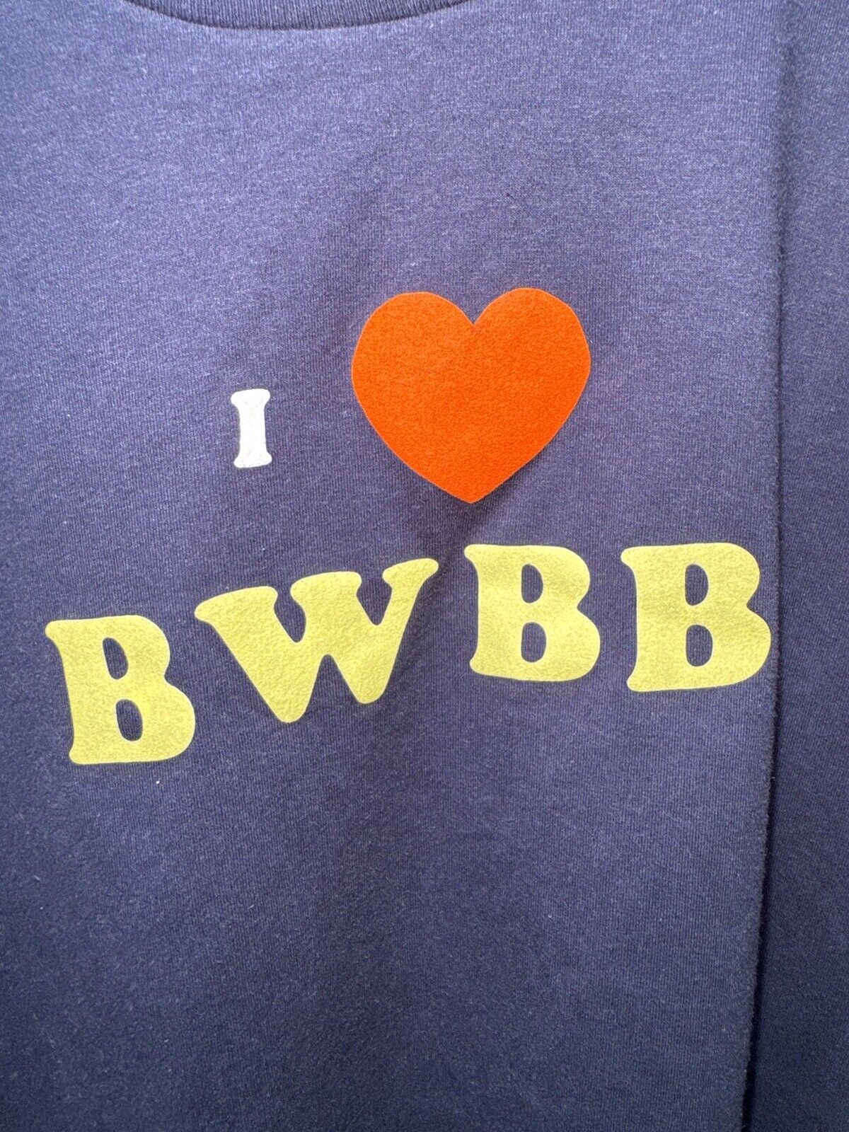 Vintage I Heart BWBB T-Shirt Sz XXL Navy Hanes Single Stitch Funny Tee 