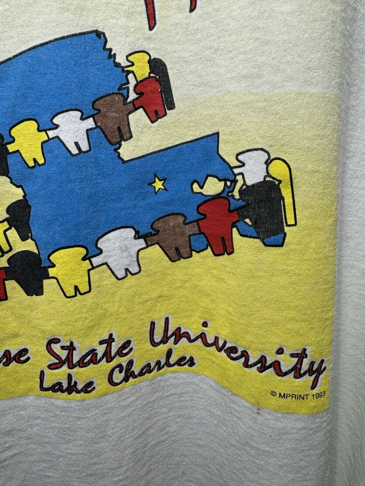 Vintage 1993 Mcneese State University T-Shirt Sz XXL White Teen Institute USA