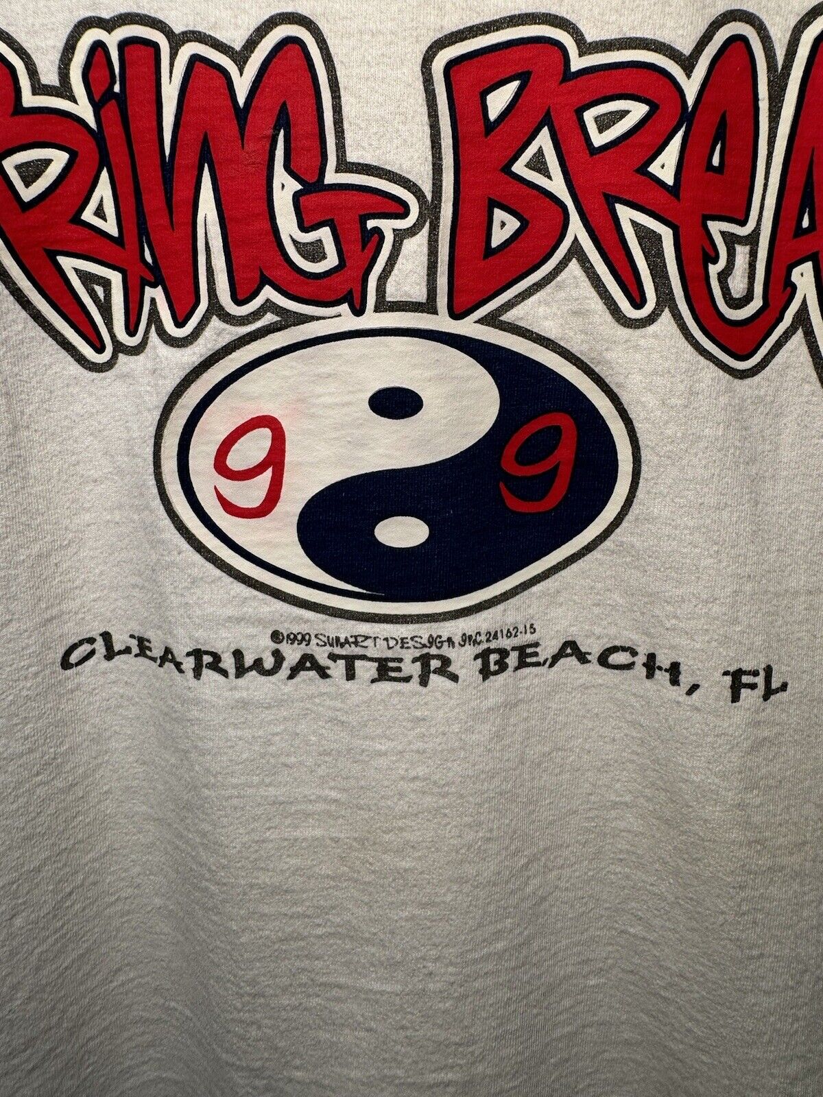 Vintage 1999 Spring Break T-Shirt Sz M White Clearwater Florida Tee 