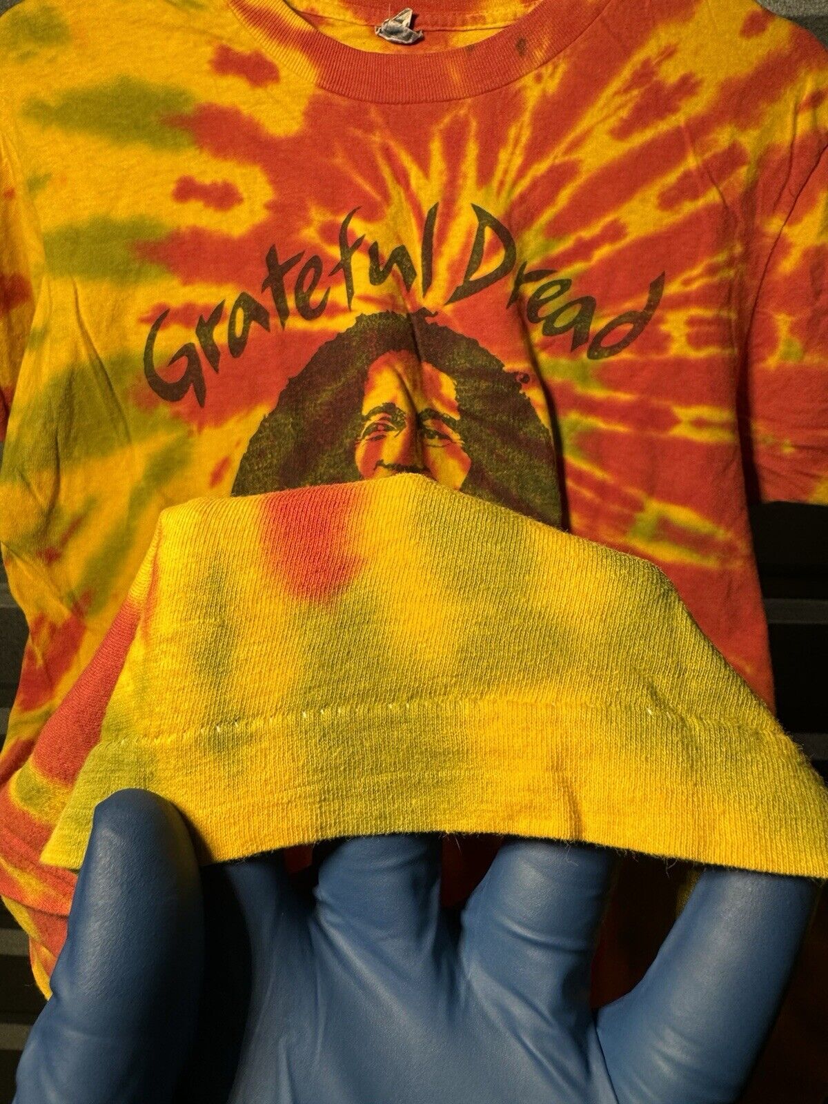 Vintage Grateful Dead Dread Bob Marley T-Shirt Sz L Tie Dye Band Music RARE 80s