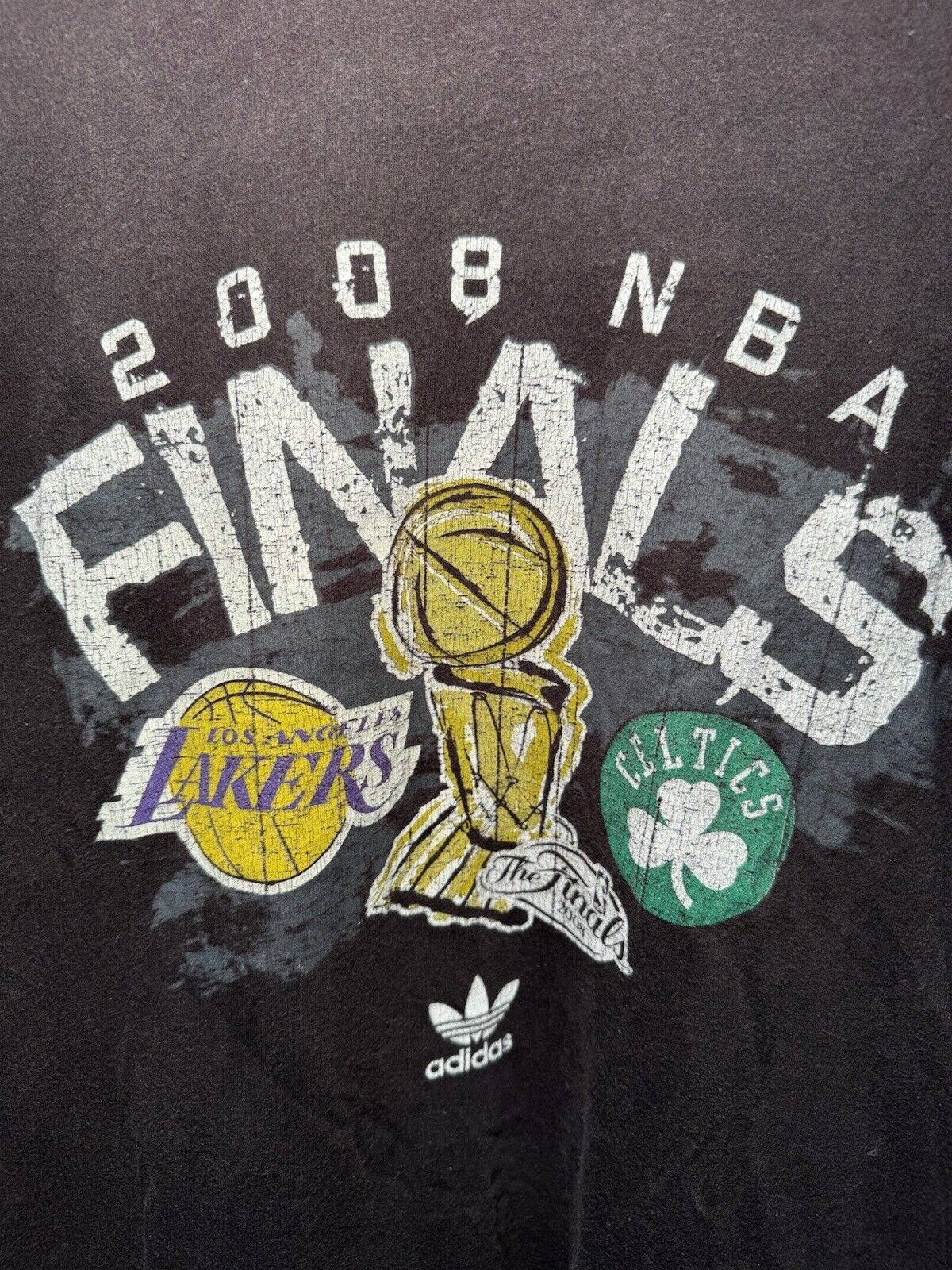 Vintage Adidas Boston Celtics Lakers 2008 NBA Finals T-Shirt - Mens Small 