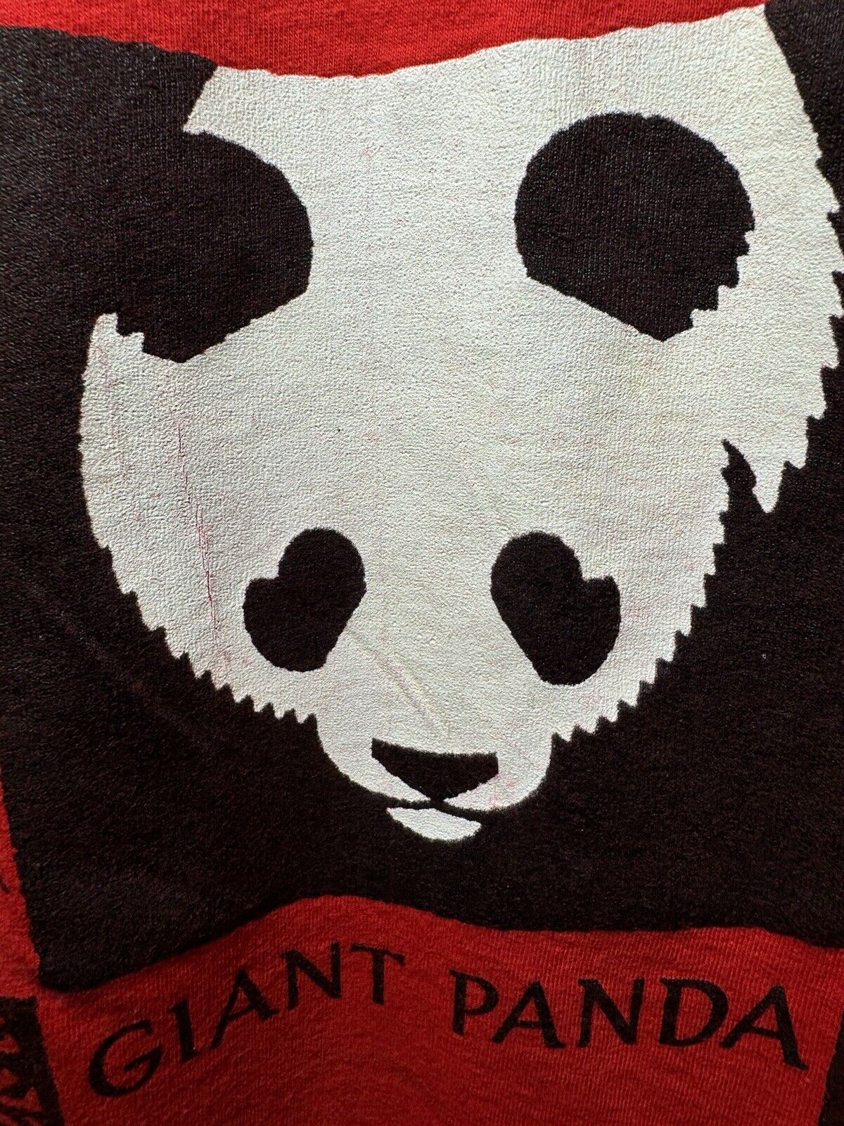 Vintage 1987-88 San Diego Zoo Giant Panda Red Single Stitch T-shirt L