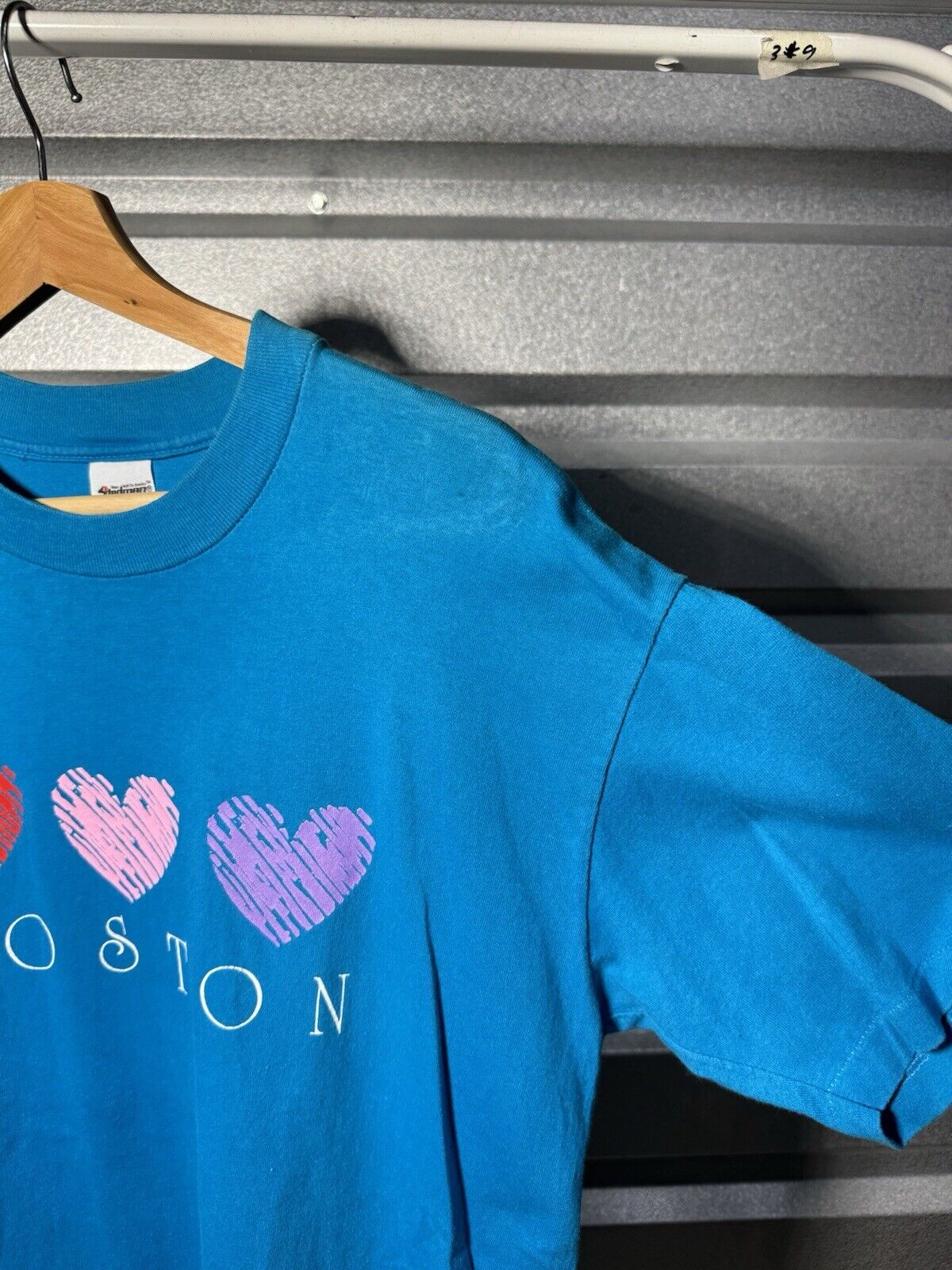 Vintage Boston T-Shirt 90’s Sz L Stedman Made In USA Heart Single Stitch 