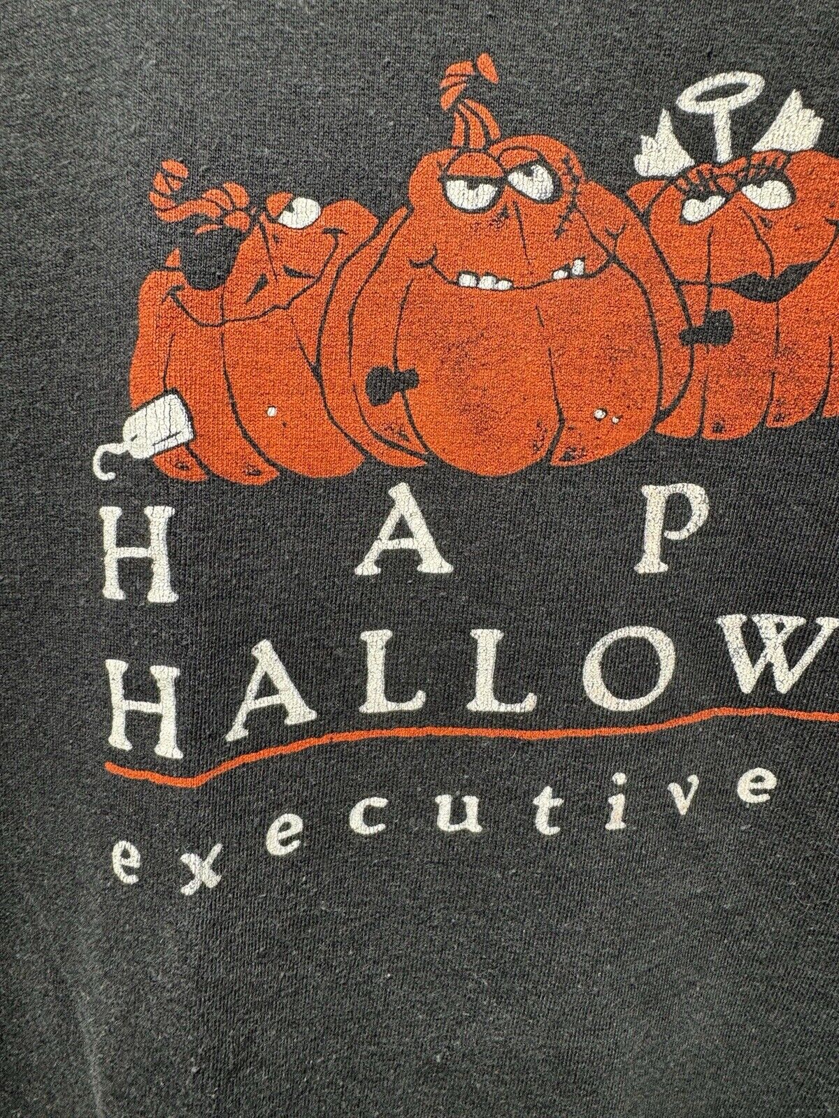 Vintage Jerzees Happy Halloween Executive Life T-Shirt Black Single Stitch Sz L