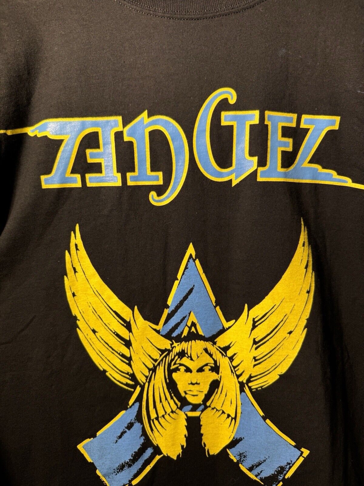 Vintage ANGEL Band T-Shirt Rock Heavy Metal 70s/80s Anvil Dbl Sided Sz L 